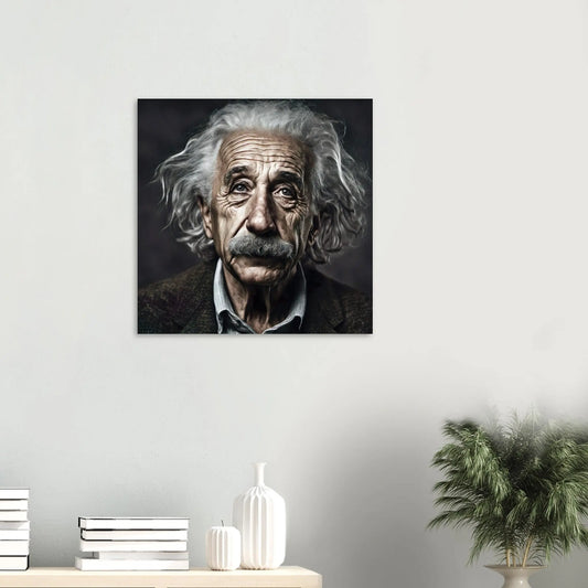 Aluminiumdruck - Albert Einstein - Foto Stil, KI-Kunst RolConArt