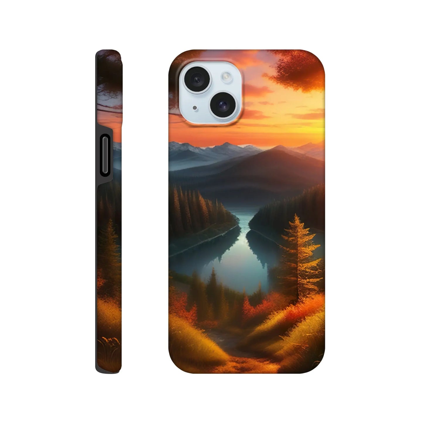 Smartphone-Hülle "Hart" - Bergpanorama - Digitaler Stil, KI-Kunst RolConArt, Landschaften, iPhone-15-Plus