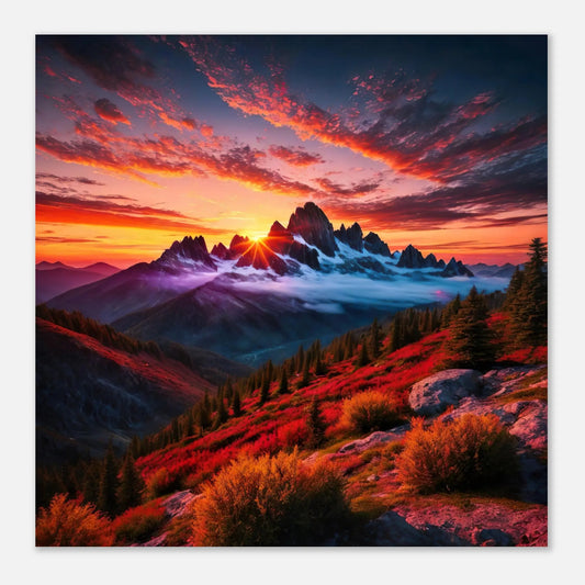 Moderner Forex-Druck - Bergpanorama - Foto Stil, KI-Kunst - RolConArt, Landschaften,