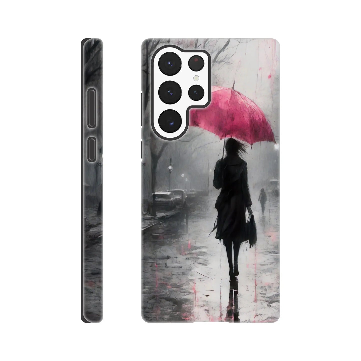 Smartphone-Hülle "Hart" - Frau Im Park - Düsterer Stil, KI-Kunst RolConArt, Malerischer Stil - Porträts, Galaxy-S22-Ultra