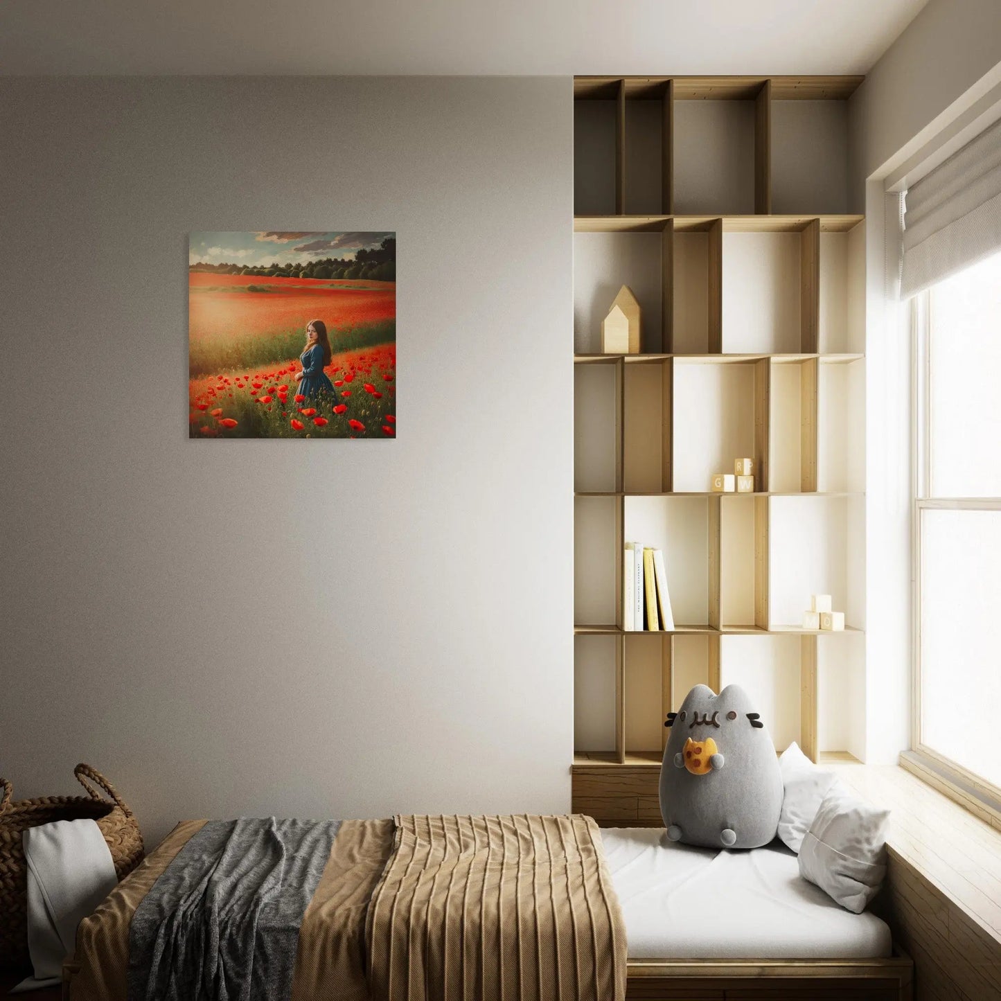 Moderner Forex-Druck - Blühende Landschaft - Malerischer Stil, KI-Kunst - RolConArt, Landschaften,