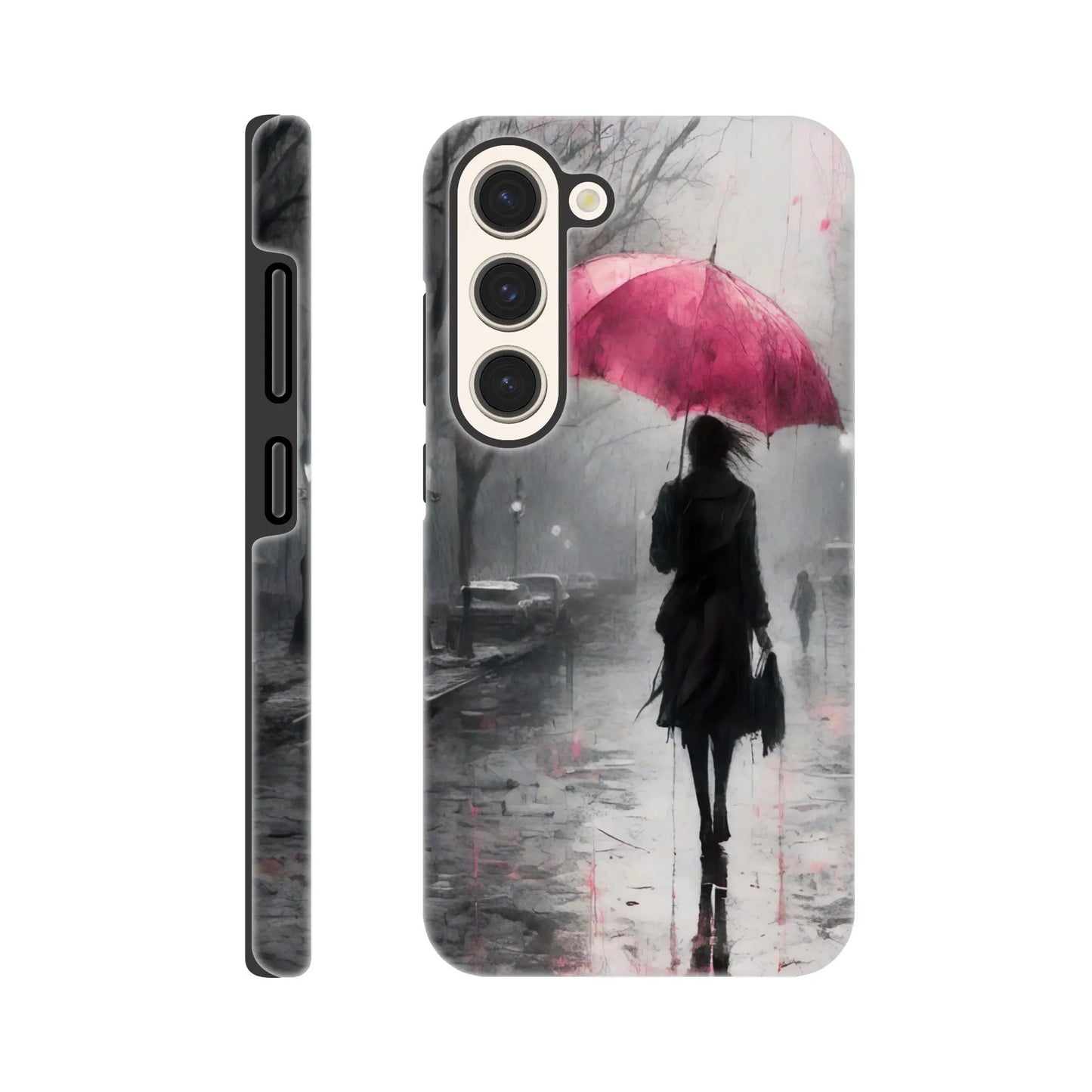 Smartphone-Hülle "Hart" - Frau Im Park - Düsterer Stil, KI-Kunst RolConArt, Malerischer Stil - Porträts, Galaxy-S23