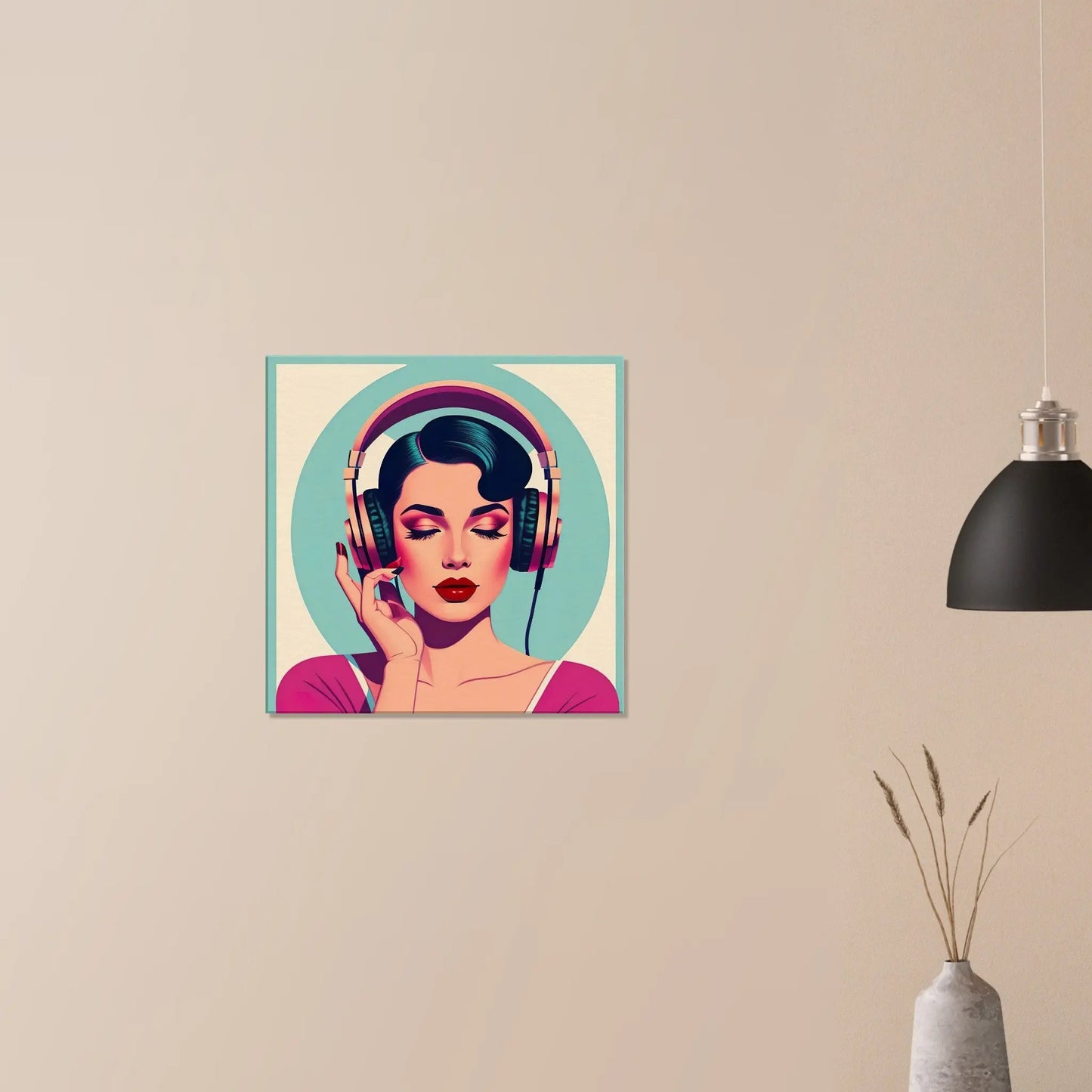 Leinwandbild - Frauenporträt im Retro Stil, KI-Kunst - RolConArt, Retro - Porträts,