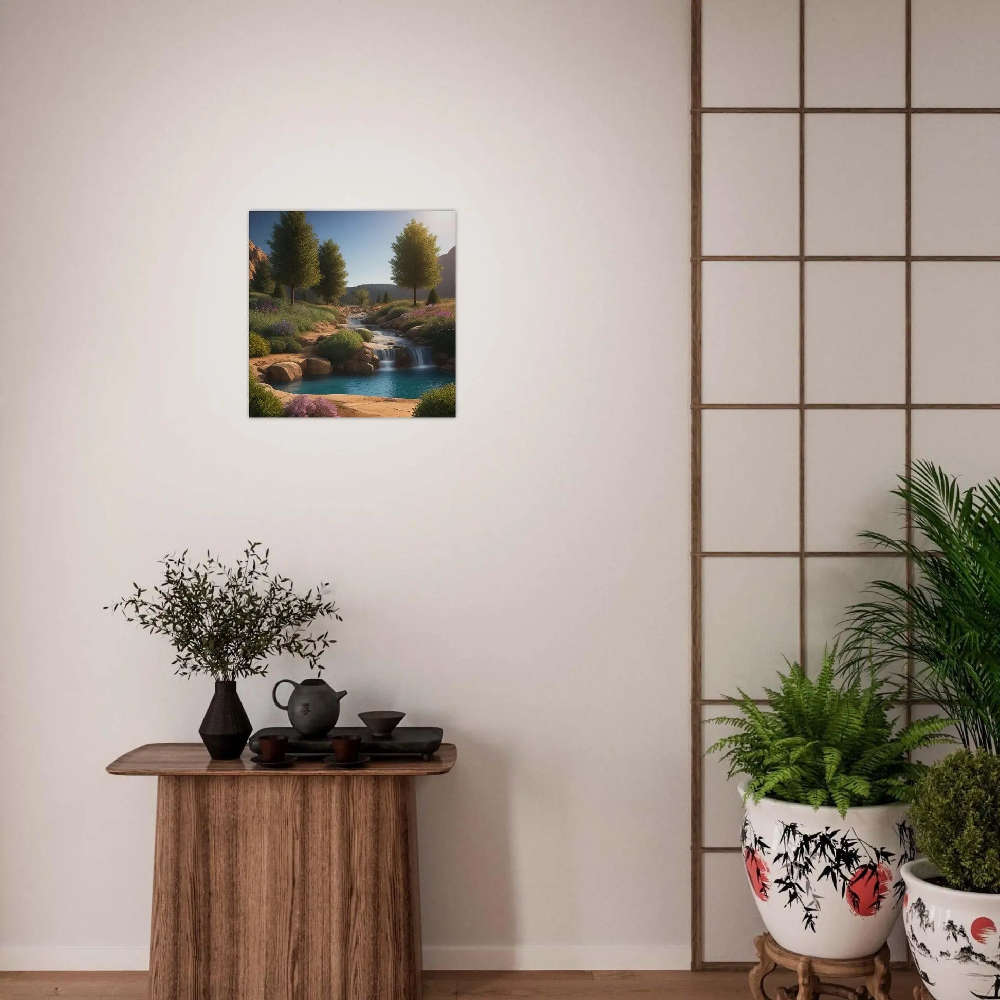 Moderner Forex-Druck - Landschaftsidylle - Foto Stil, KI-Kunst - RolConArt, Landschaften,