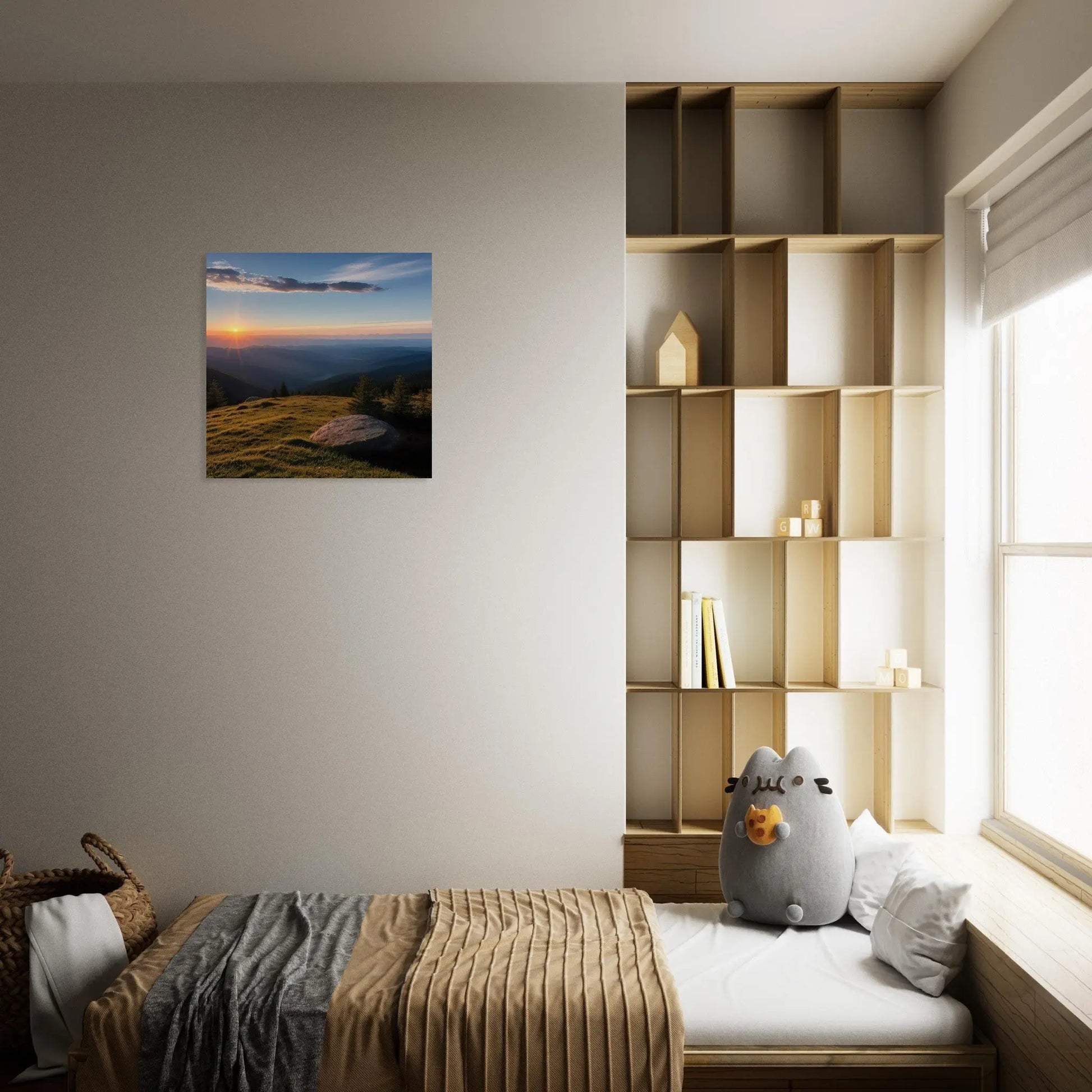 Moderner Forex-Druck - Bergpanorama - Foto-Stil, KI-Kunst - RolConArt, Landschaften,