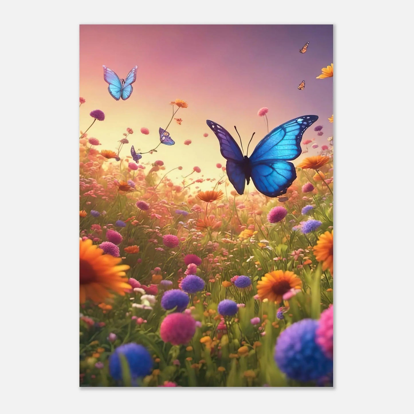 Aluminiumdruck - Blumenwiese - Kinderbild, 3D-Stil, KI-Kunst RolConArt