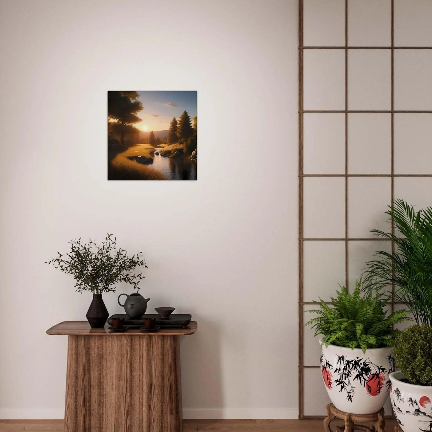 Moderner Forex-Druck - Landschaftsidylle - Foto Stil, KI-Kunst - RolConArt, Landschaften,