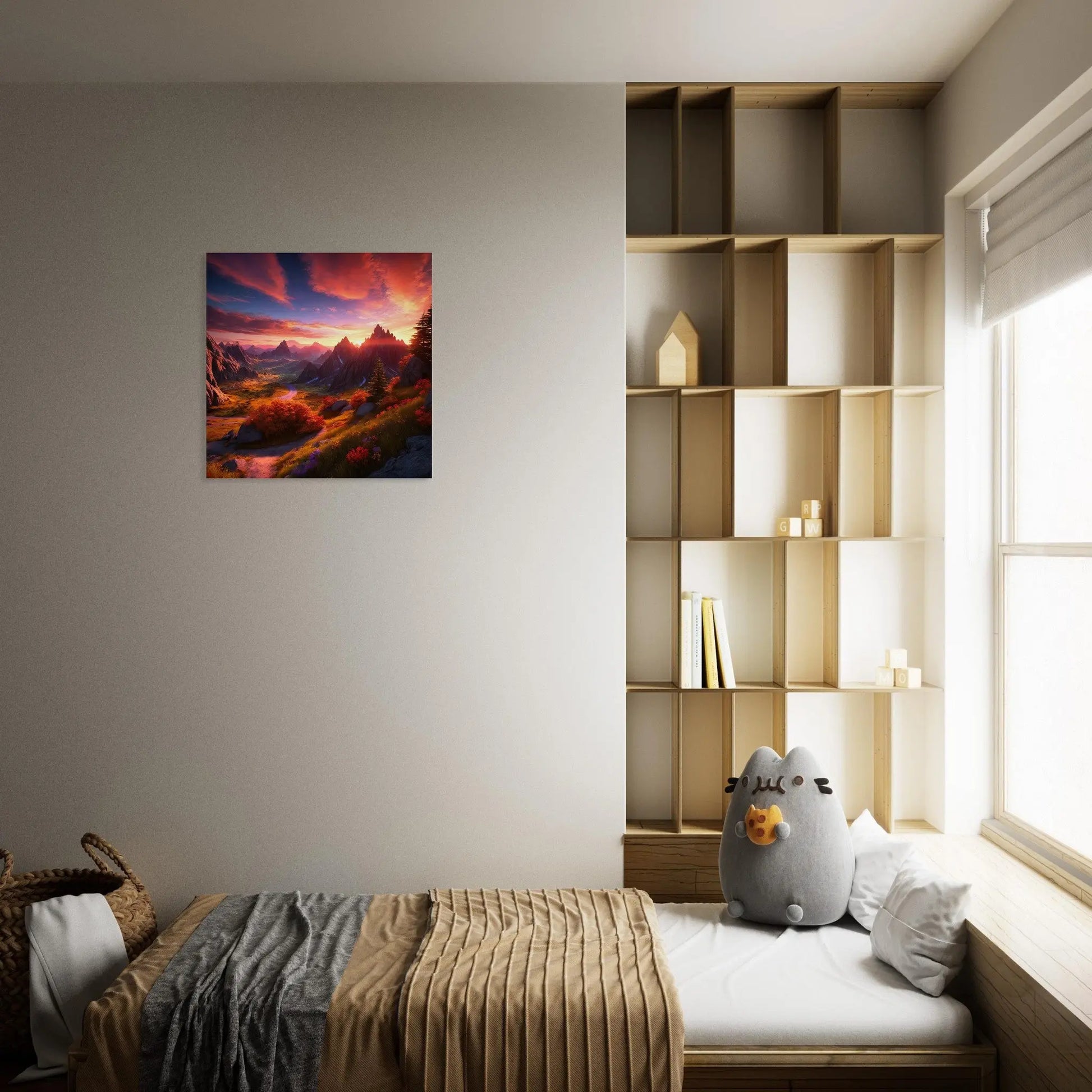 Moderner Forex-Druck - Bergpanorama - Foto Stil, KI-Kunst - RolConArt, Landschaften,