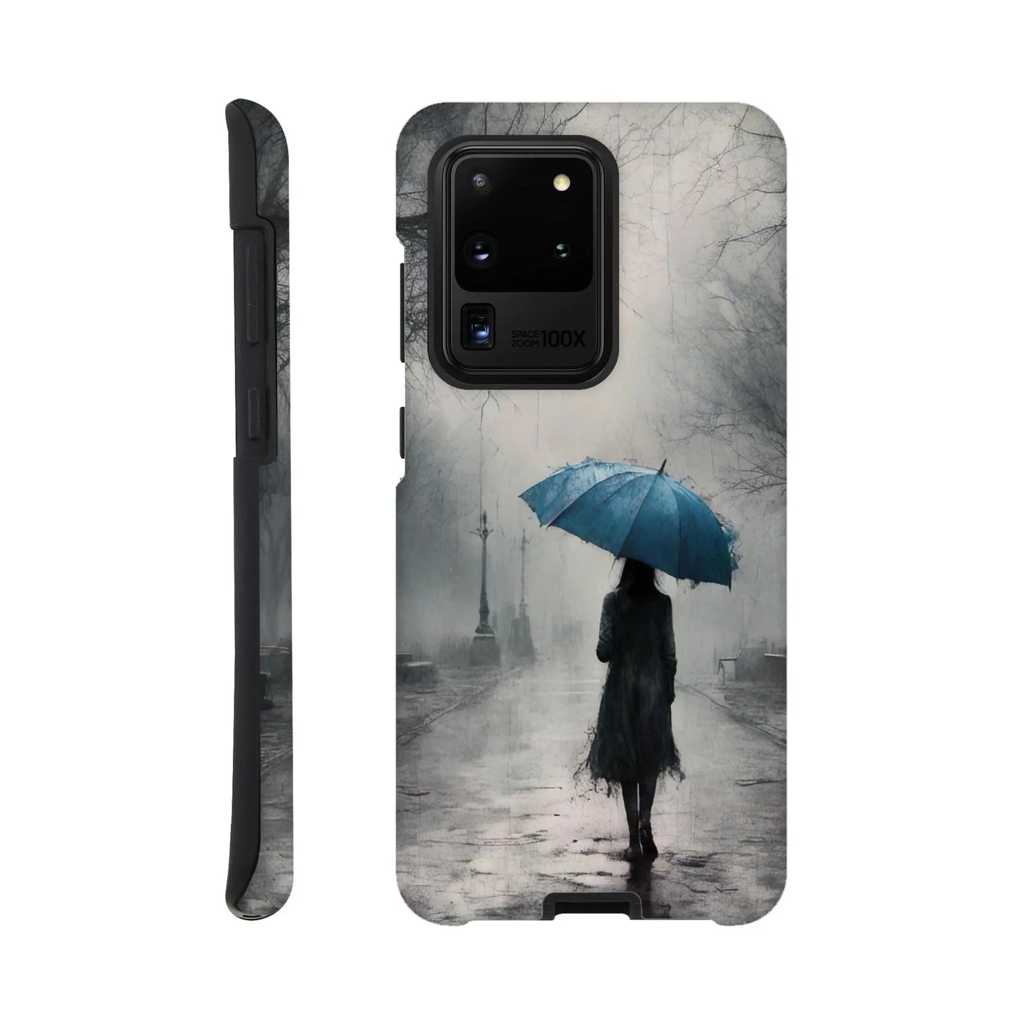 Smartphone-Hülle "Hart" - Frau Im Park - Düsterer Stil, KI-Kunst RolConArt, Malerischer Stil - Porträts, Galaxy-S20-Ultra