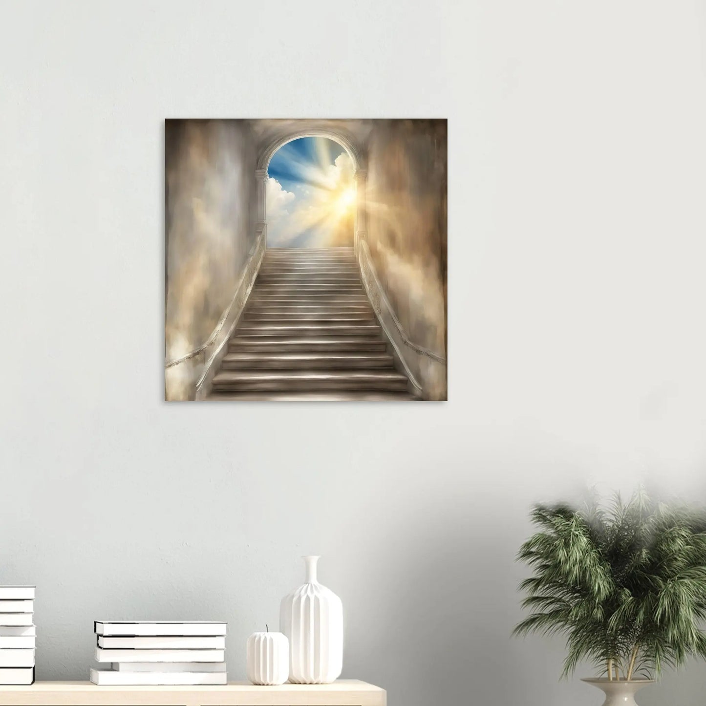 Aluminiumdruck - Himmelsstufen - Digitaler Stil, KI-Kunst RolConArt
