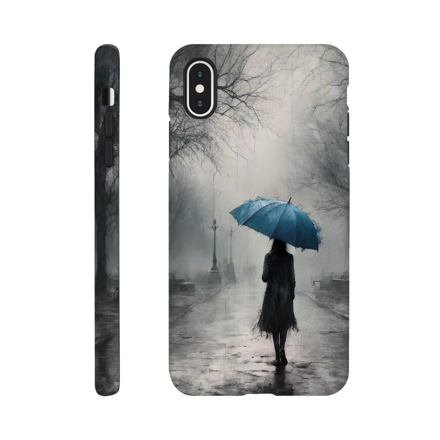 Smartphone-Hülle "Hart" - Frau Im Park - Düsterer Stil, KI-Kunst RolConArt, Malerischer Stil - Porträts, iPhone-XS-Max