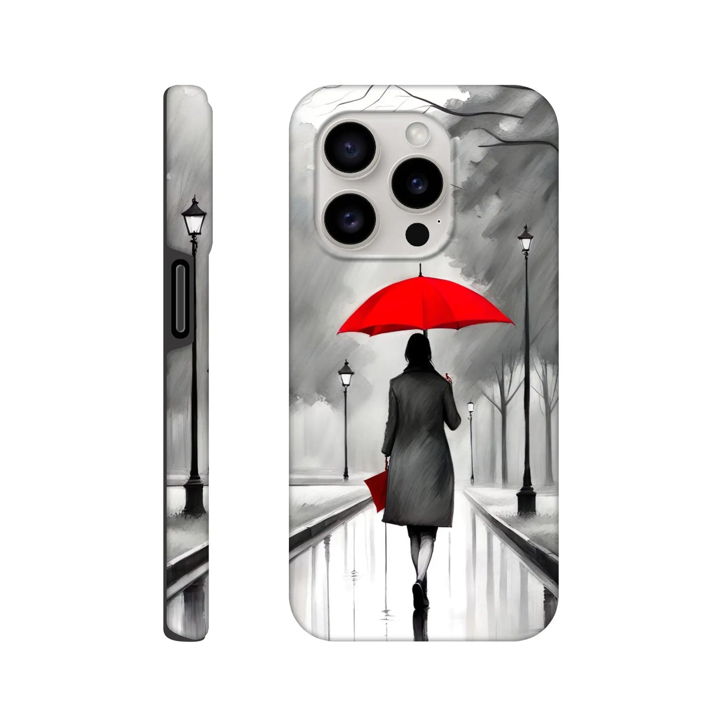 Smartphone-Hülle "Hart" - Frau Im Park - Malerischer Stil, KI-Kunst RolConArt, Malerischer Stil - Porträts, iPhone-15-Pro