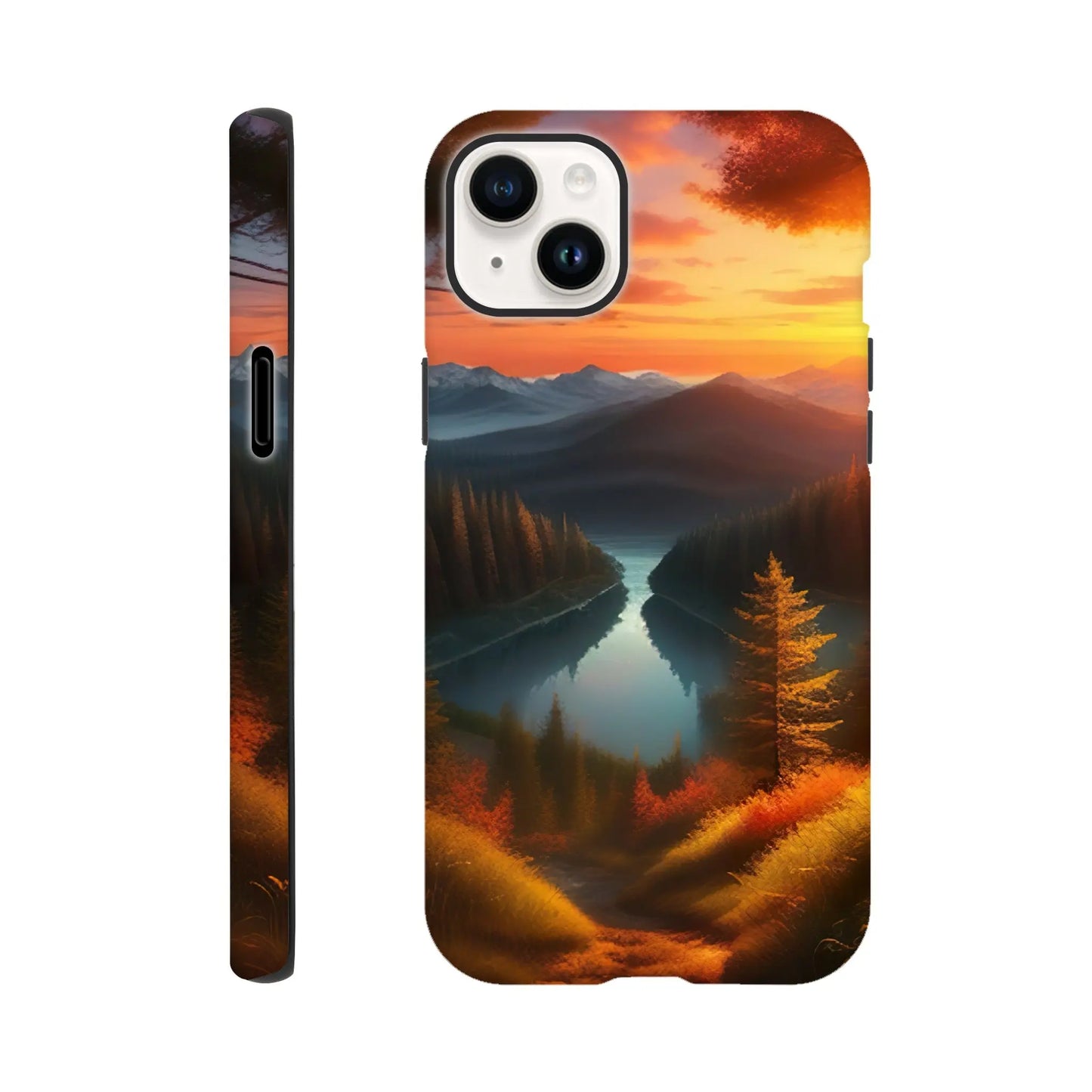 Smartphone-Hülle "Hart" - Bergpanorama - Digitaler Stil, KI-Kunst RolConArt, Landschaften, iPhone-14-Plus