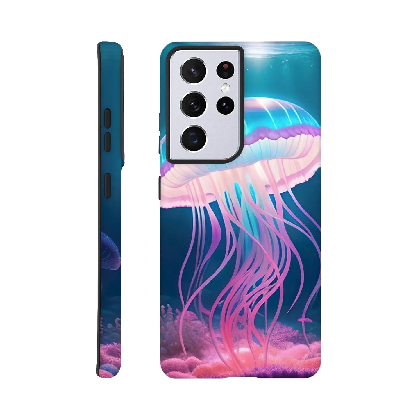Smartphone-Hülle "Hart" - Qualle - Digitaler Stil, KI-Kunst RolConArt, Unterwasserlandschaften, Galaxy-S21-Ultra