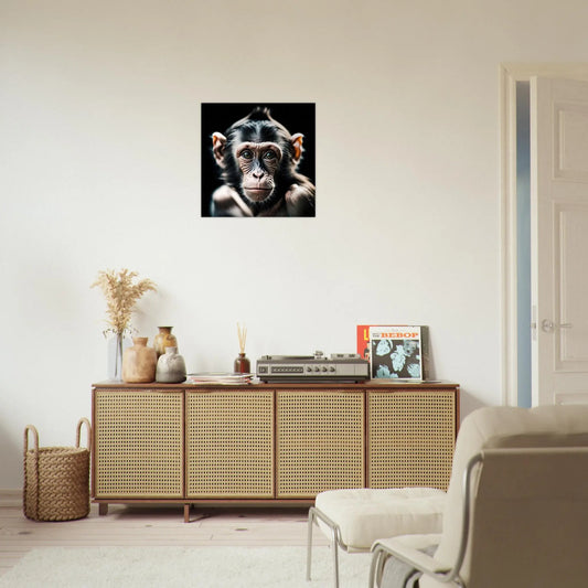 Aluminiumdruck - Schimpanse - Foto Stil, KI-Kunst RolConArt