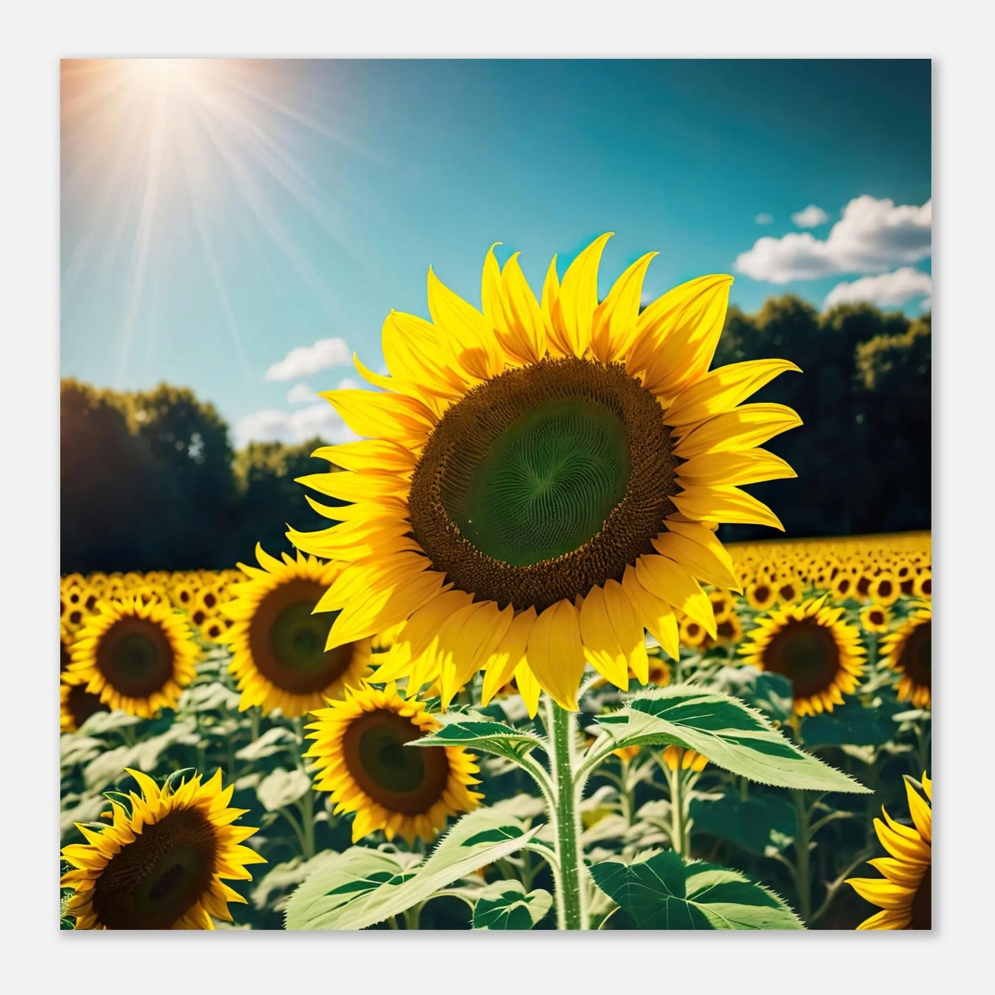 Aluminiumdruck - Sonnenblumen - Foto Stil, KI-Kunst - RolConArt, Pflanzen,