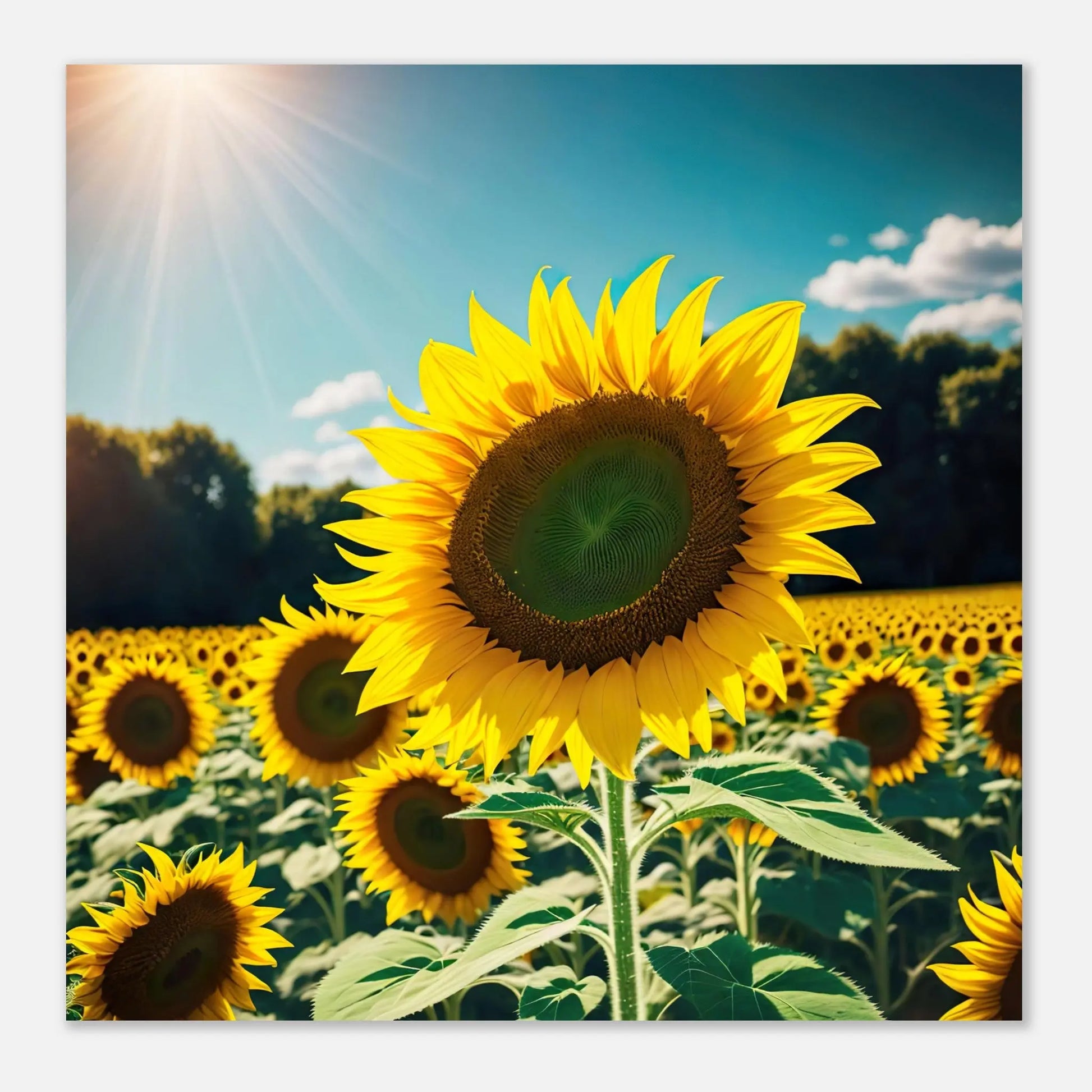 Aluminiumdruck - Sonnenblumen - Foto Stil, KI-Kunst - RolConArt, Pflanzen,