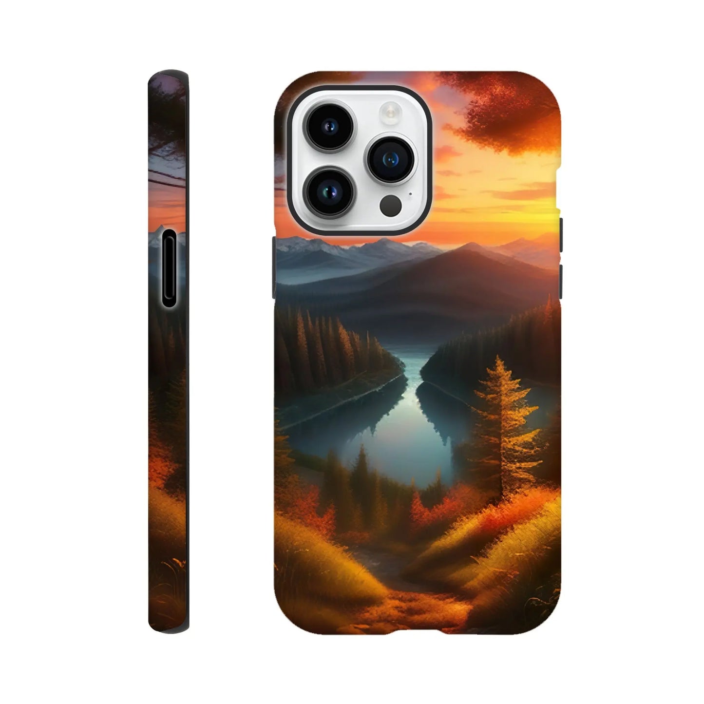 Smartphone-Hülle "Hart" - Bergpanorama - Digitaler Stil, KI-Kunst RolConArt, Landschaften, iPhone-14-Pro-Max