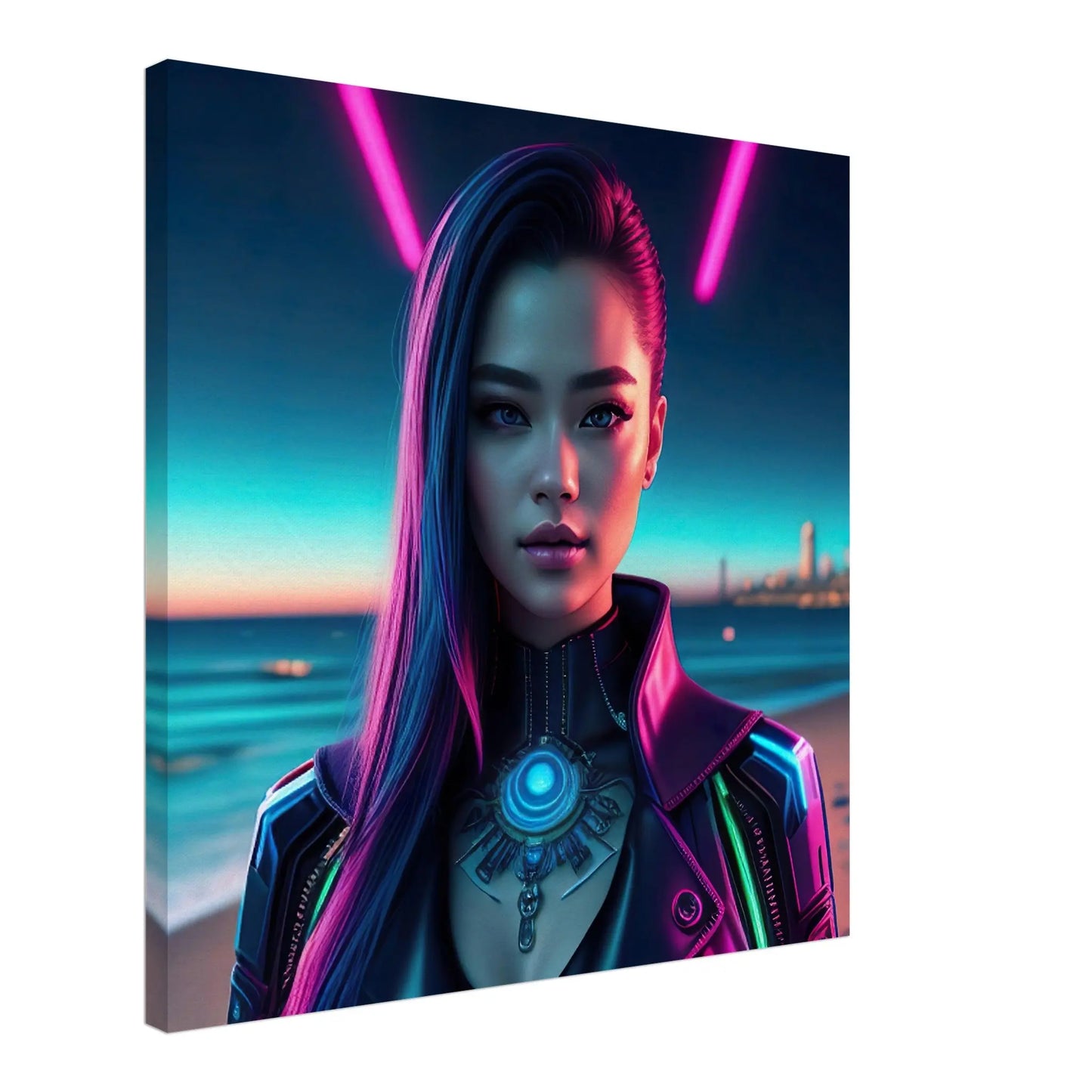 Leinwandbild - Frauenporträt im digitalen 3-D Stil, KI-Kunst - RolConArt, Digitalkunst - Porträts,