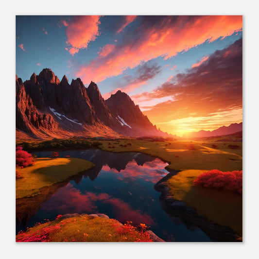 Moderner Forex-Druck - Bergpanorama - Foto Stil, KI-Kunst - RolConArt, Landschaften,