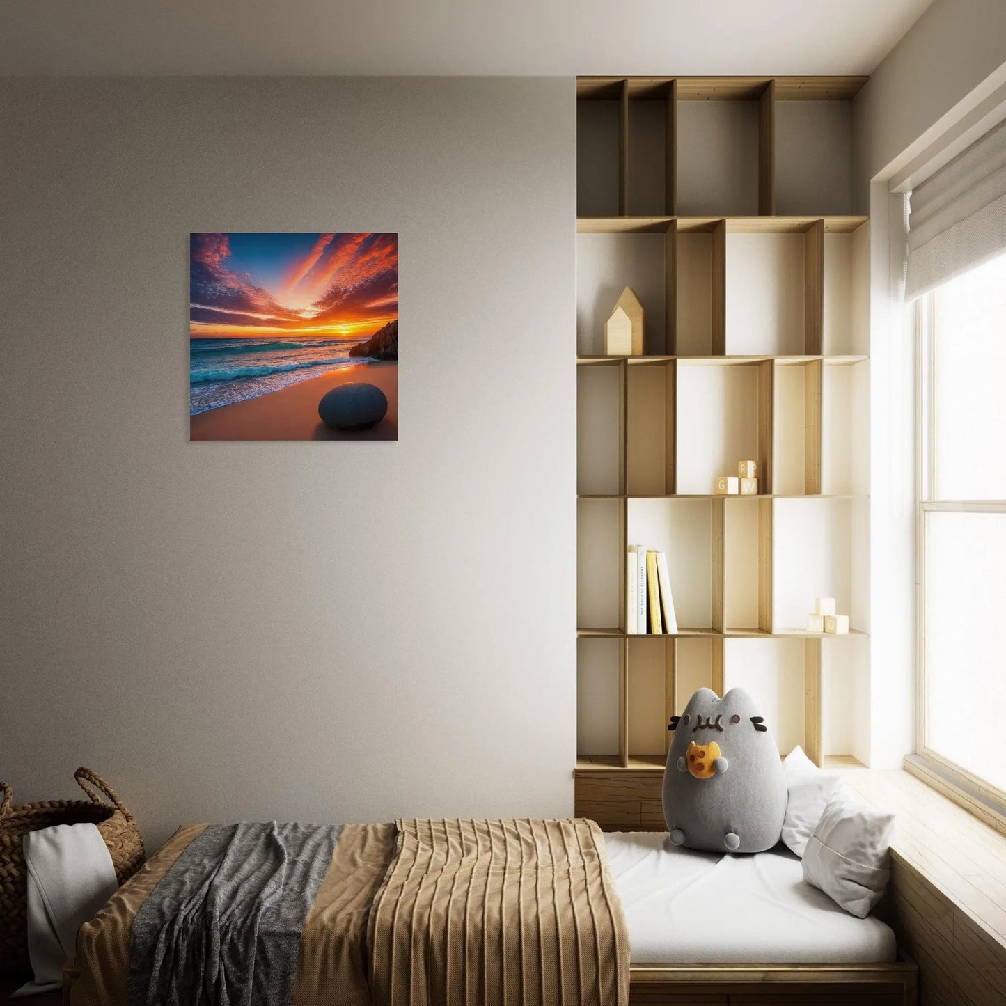 Moderner Forex-Druck - Strandlandschaft - Foto Stil, KI-Kunst - RolConArt, Landschaften,