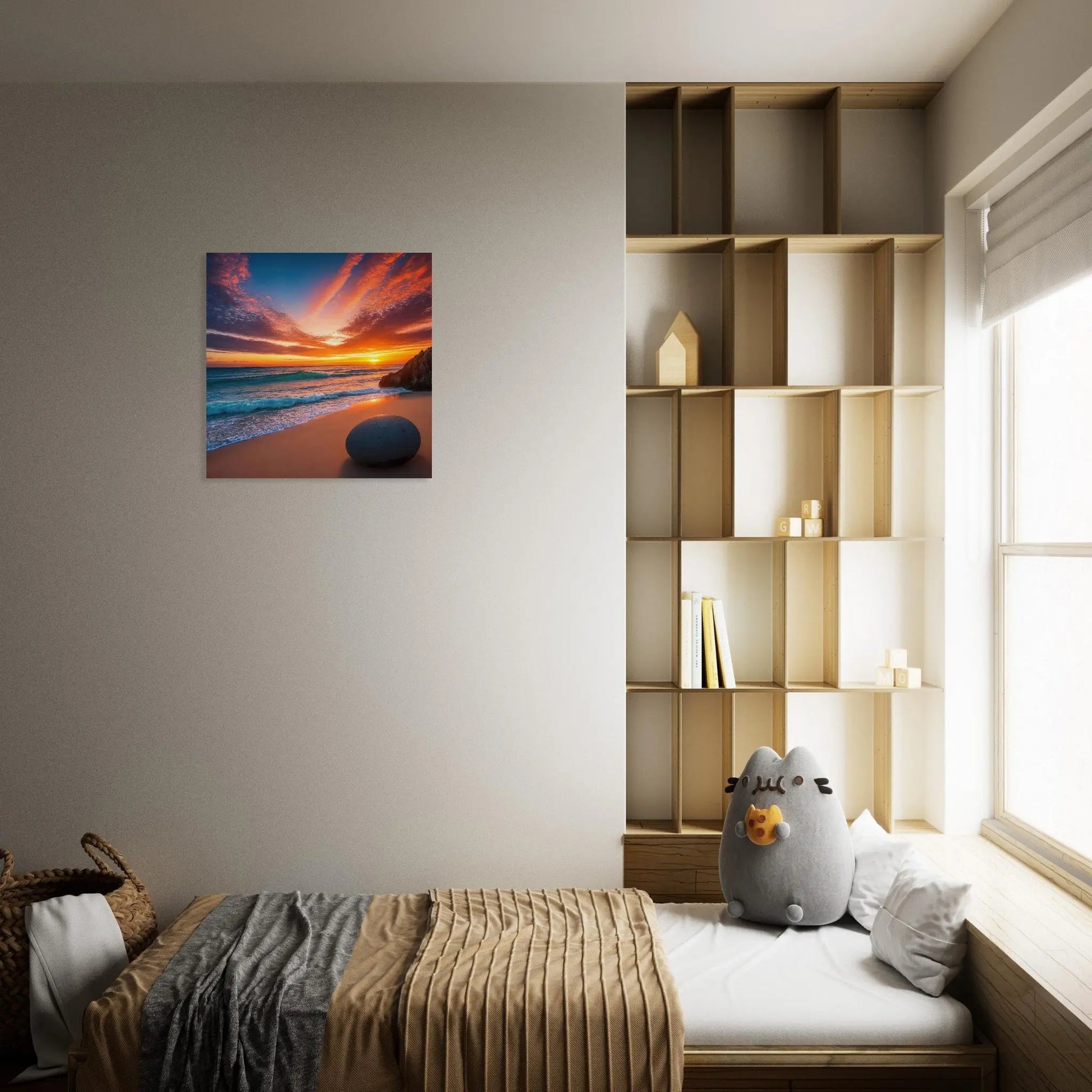 Moderner Forex-Druck - Strandlandschaft - Foto Stil, KI-Kunst - RolConArt, Landschaften,