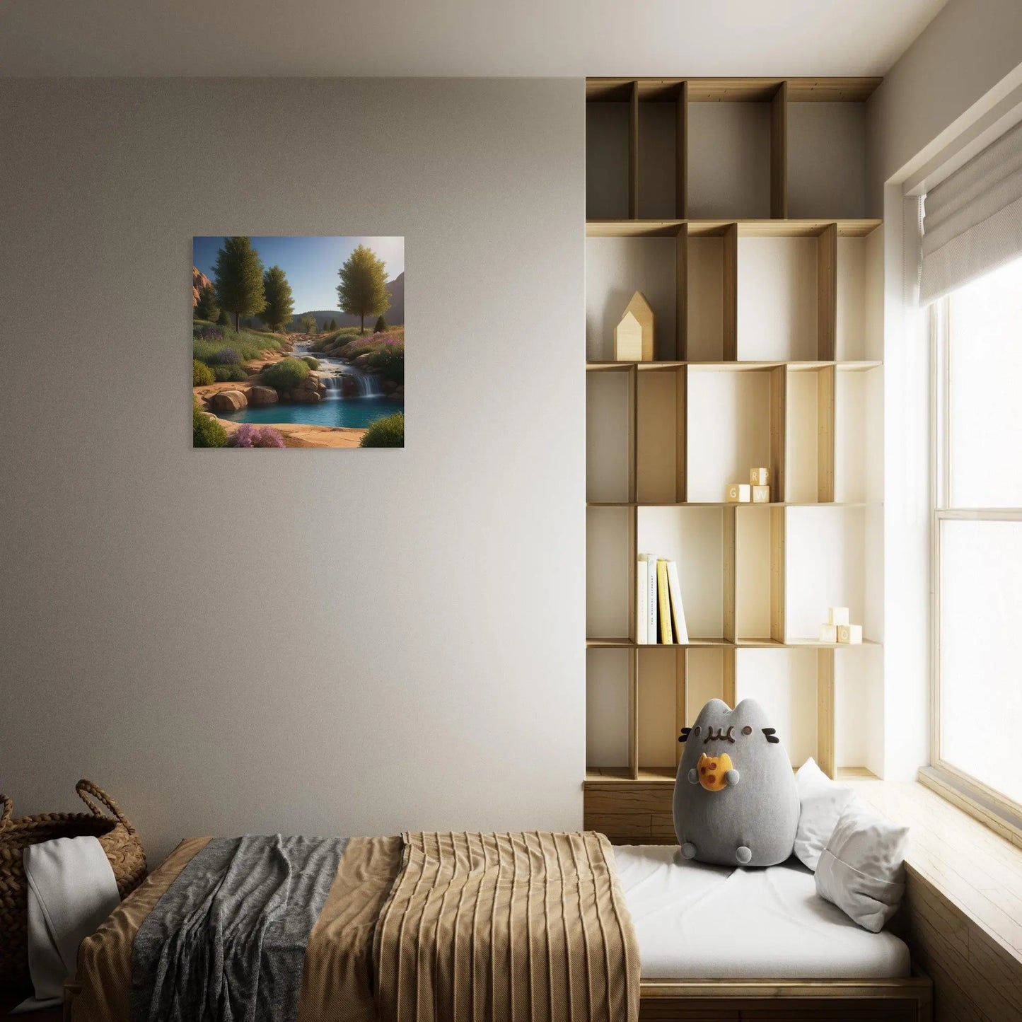 Moderner Forex-Druck - Landschaftsidylle - Foto Stil, KI-Kunst - RolConArt, Landschaften,