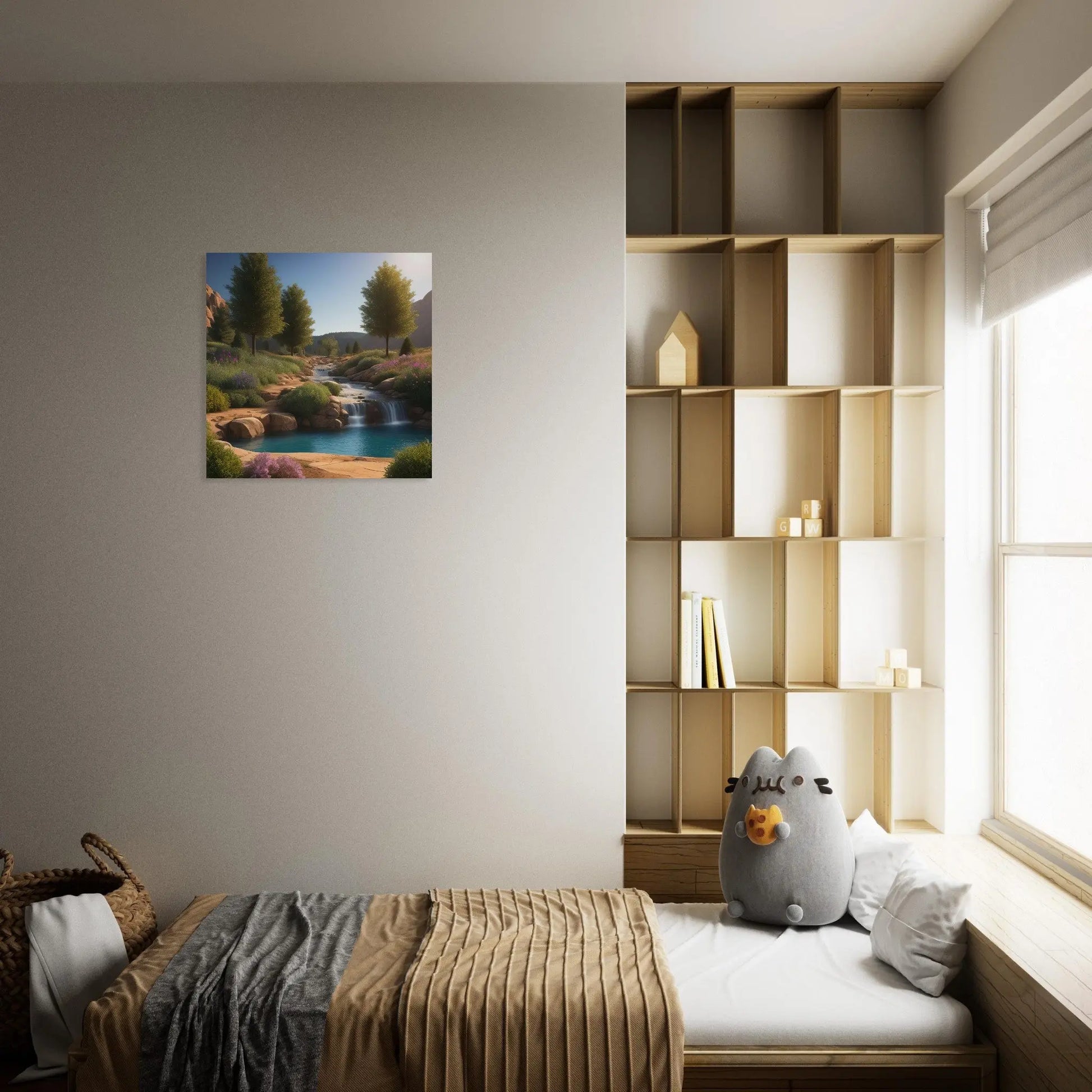 Moderner Forex-Druck - Landschaftsidylle - Foto Stil, KI-Kunst - RolConArt, Landschaften,
