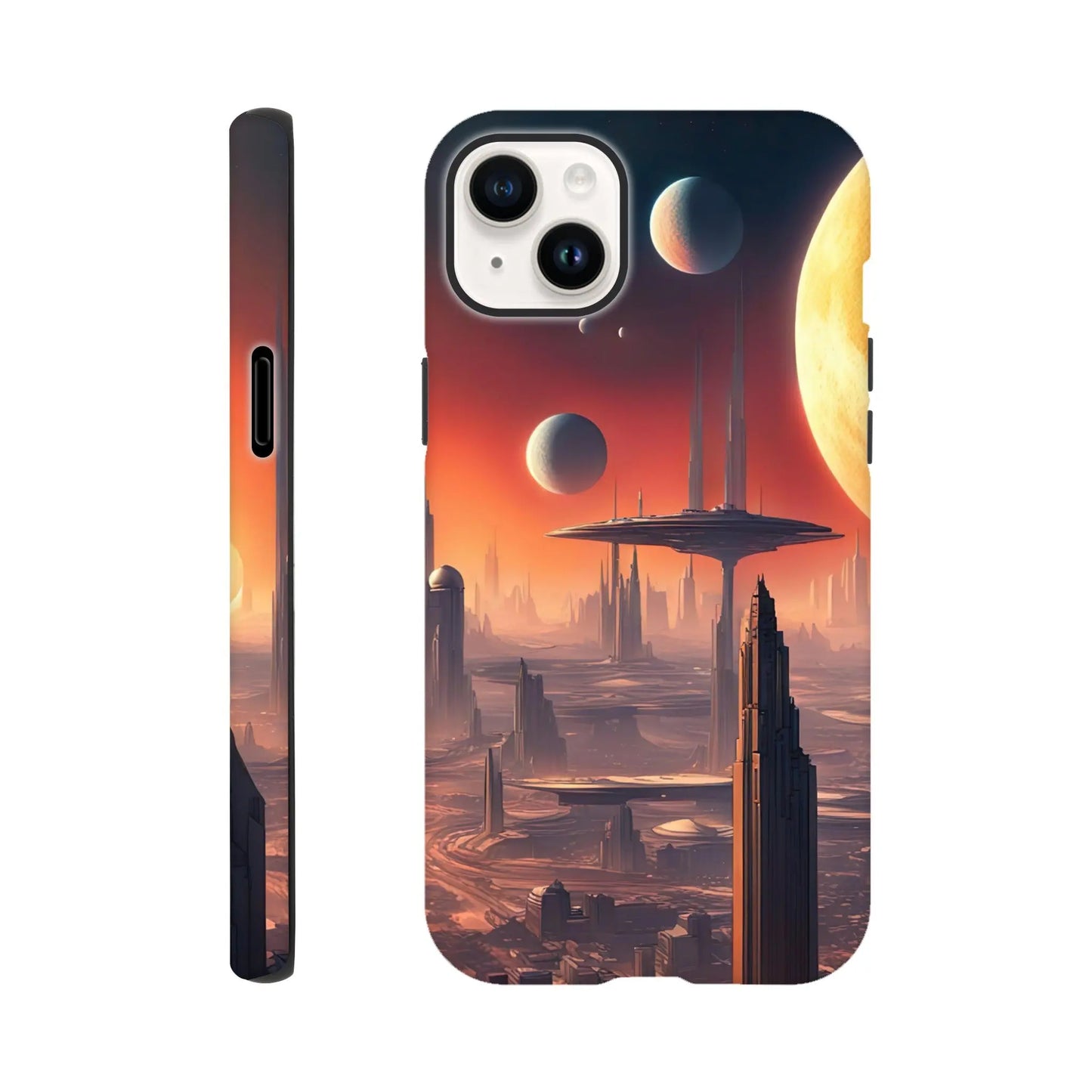 Smartphone-Hülle "Hart" - Andere Welt - Digitaler Stil, KI-Kunst RolConArt, Sci-Fi, iPhone-14-Plus