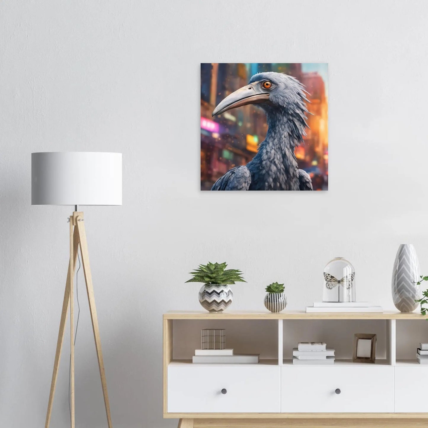 Moderner Forex-Druck - Fantasie Vogel - Foto Stil, KI-Kunst RolConArt