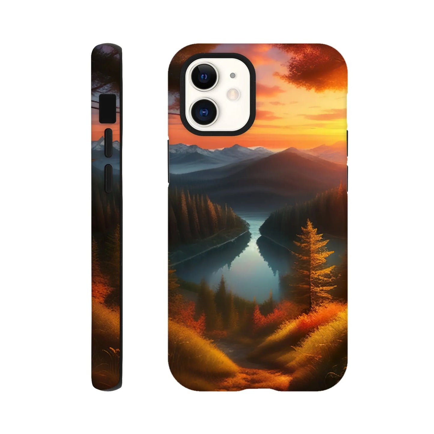 Smartphone-Hülle "Hart" - Bergpanorama - Digitaler Stil, KI-Kunst RolConArt, Landschaften, iPhone-12-Mini