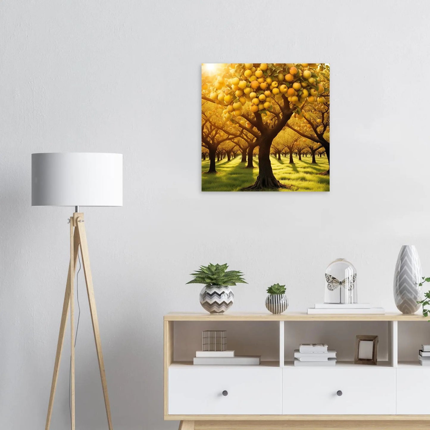 Moderner Forex-Druck - Obstplantage - Digitaler Stil, KI-Kunst RolConArt