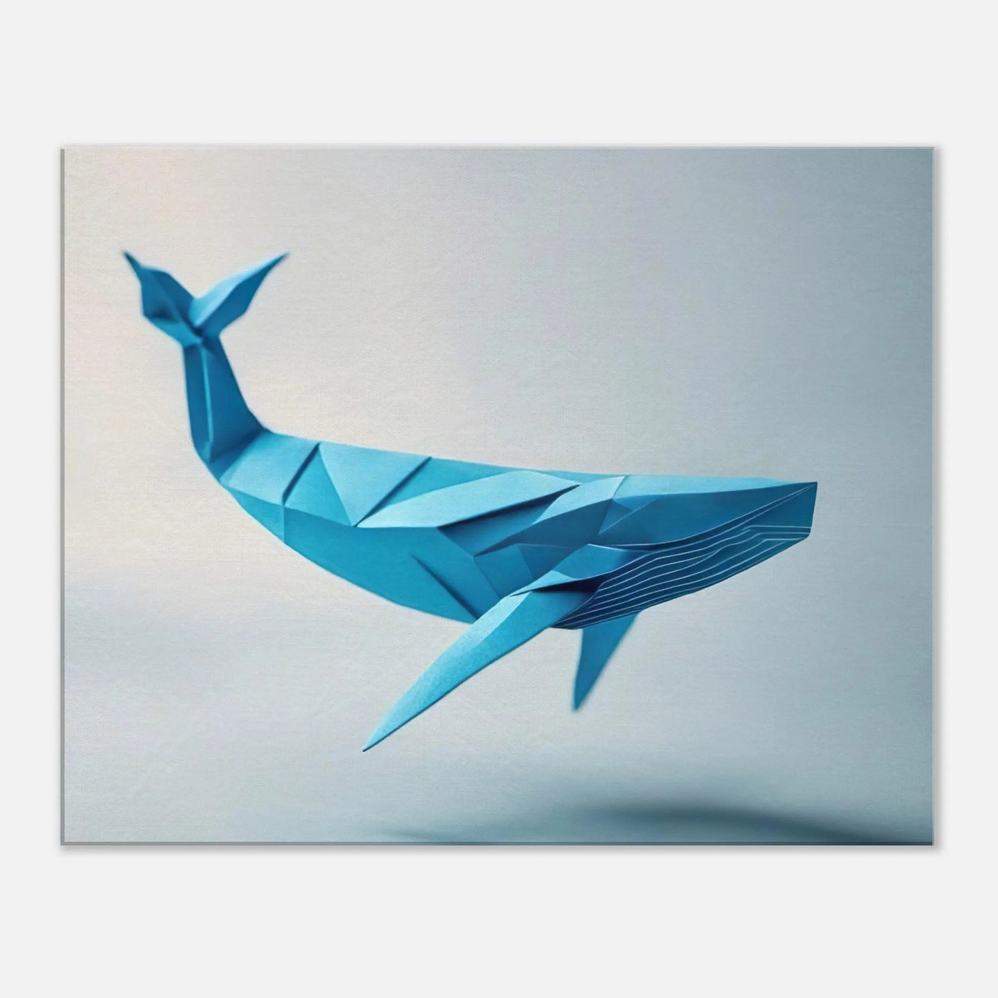 Leinwandbild - Blauwal - Origami Stil, KI-Kunst - RolConArt, Origami Kunst, 60x75-cm-24x30