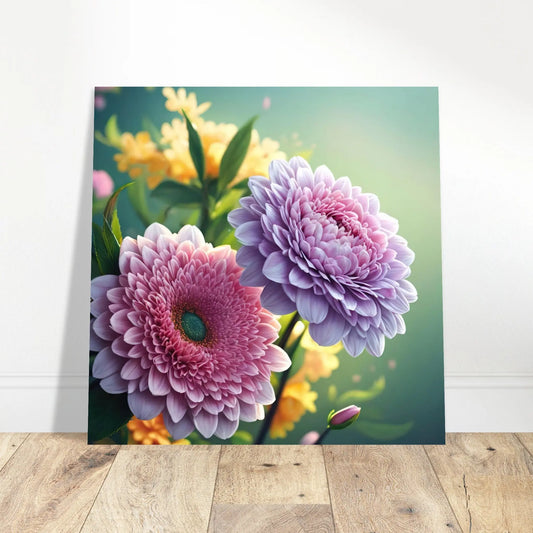 Aluminiumdruck - Crysanthemen Blumen - Foto Stil, KI-Kunst - RolConArt, Pflanzen,