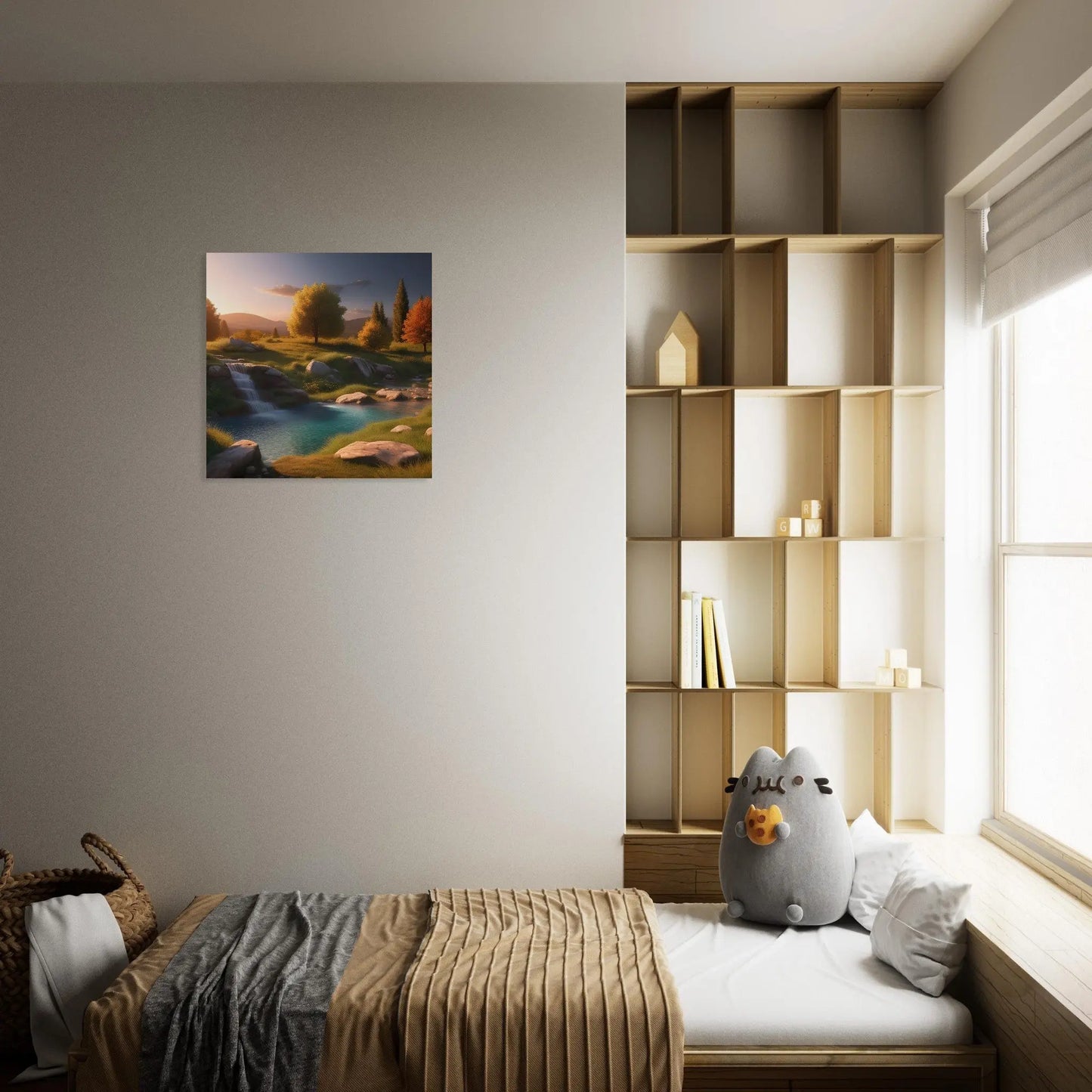 Moderner Forex-Druck - Landschaftsidylle - Foto Stil, KI-Kunst - RolConArt, Landschaften,