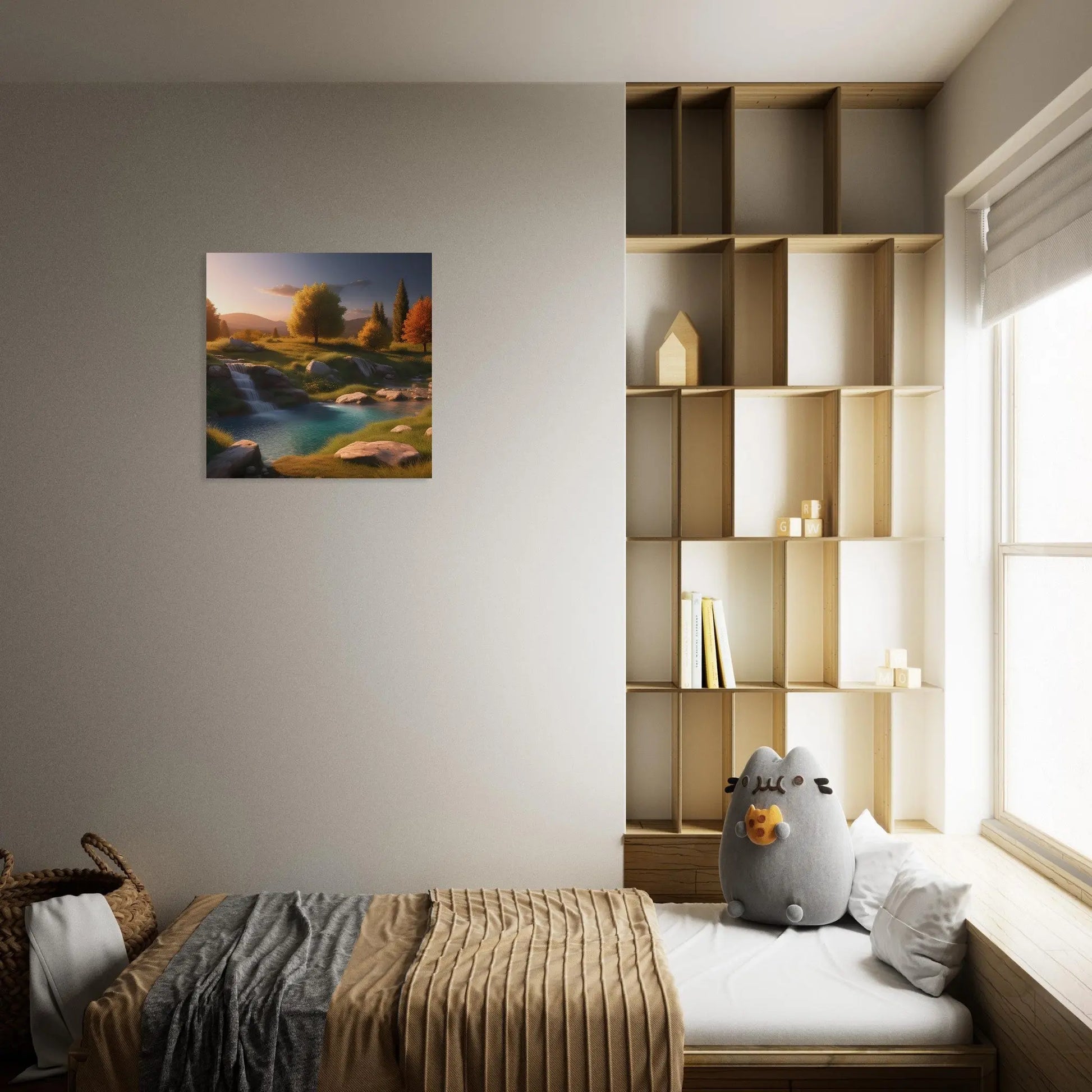 Moderner Forex-Druck - Landschaftsidylle - Foto Stil, KI-Kunst - RolConArt, Landschaften,