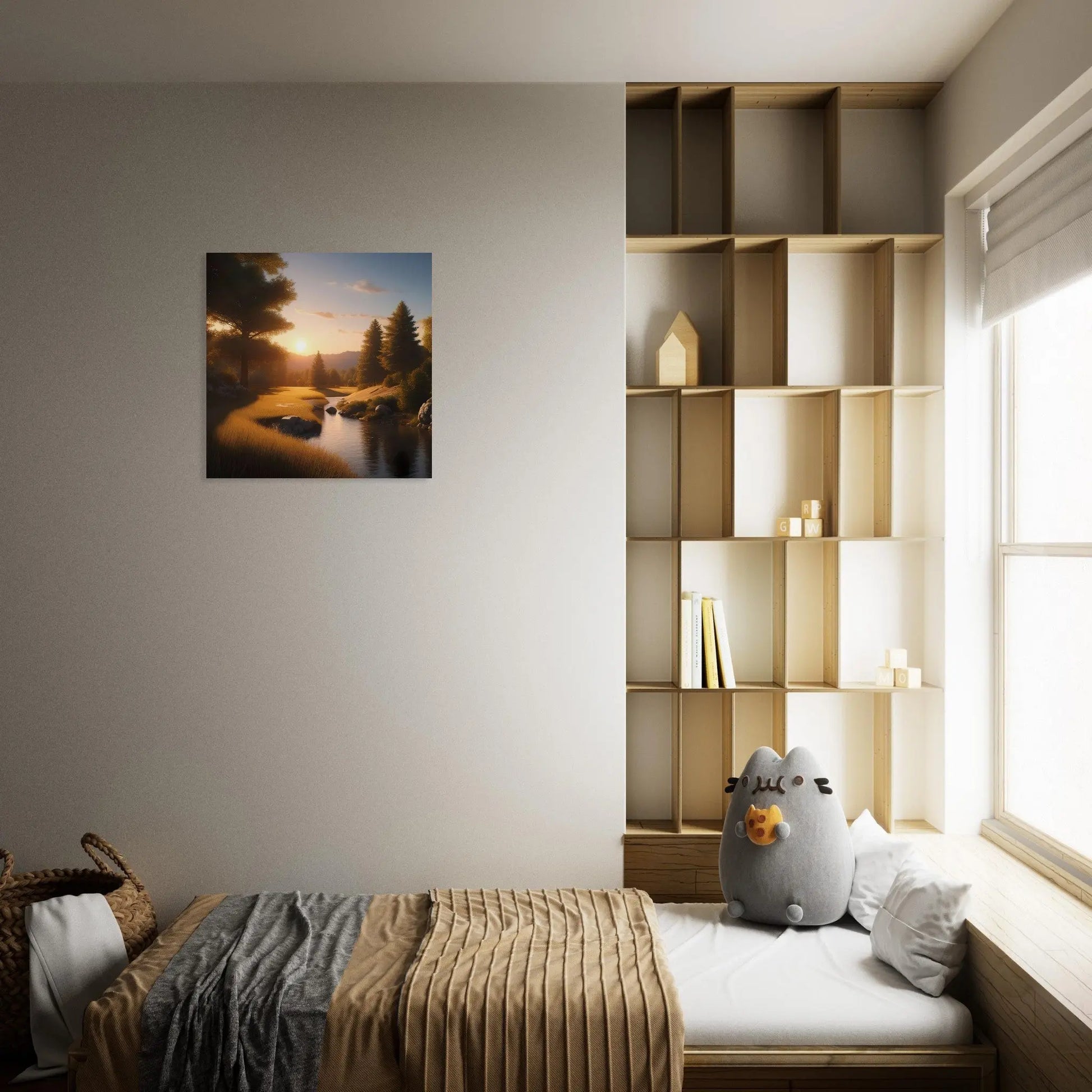 Moderner Forex-Druck - Landschaftsidylle - Foto Stil, KI-Kunst - RolConArt, Landschaften,