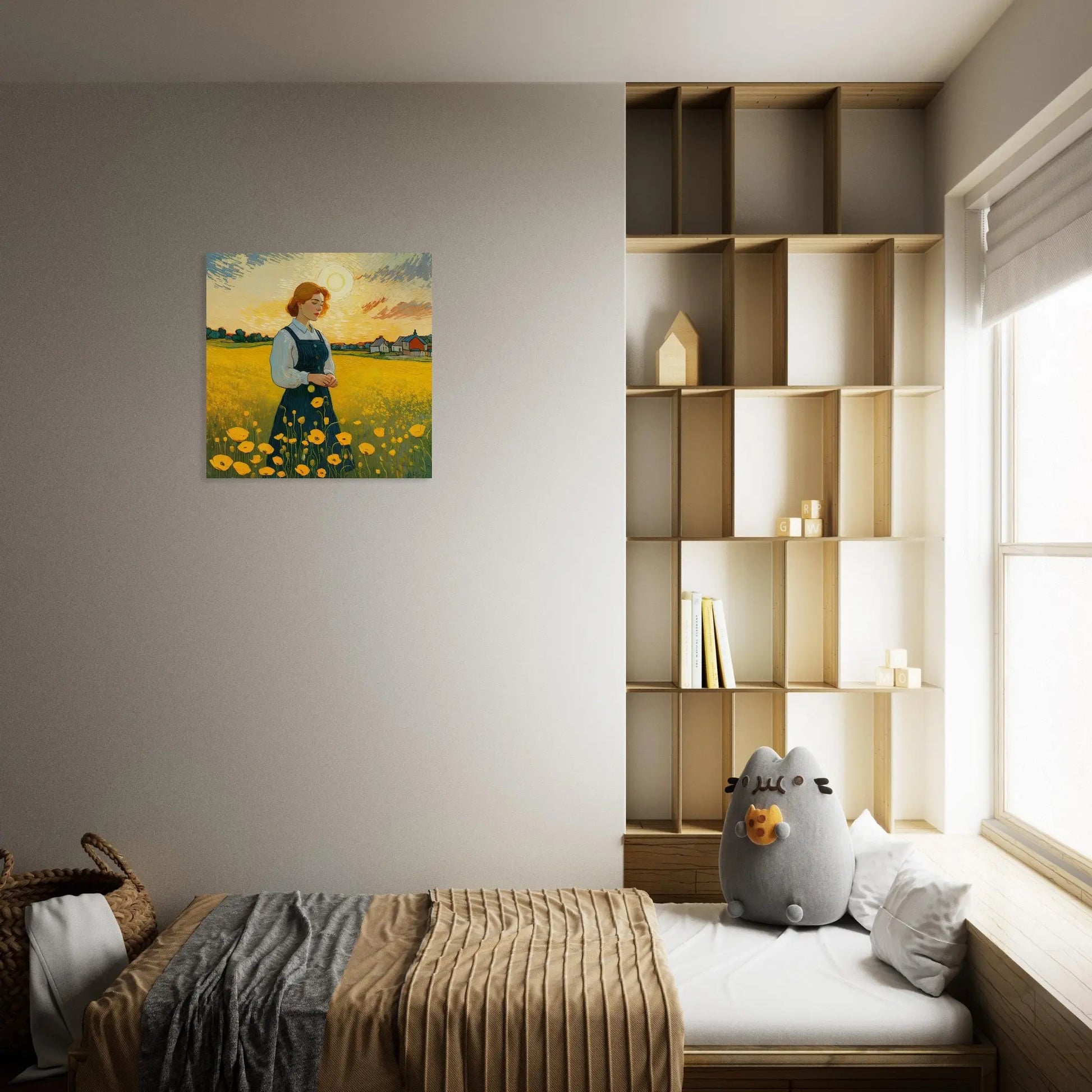 Moderner Forex-Druck - Blühende Landschaft - Malerischer Stil, KI-Kunst - RolConArt, Landschaften,