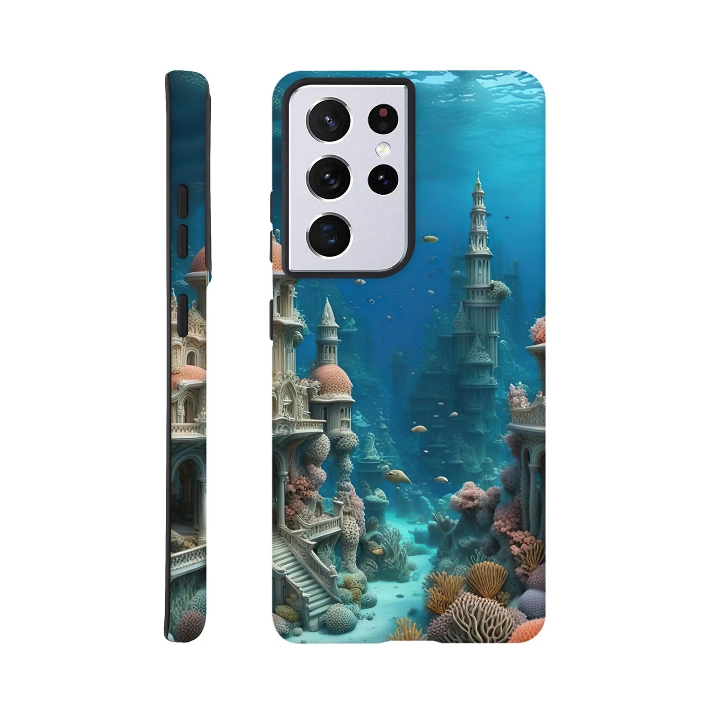 Smartphone-Hülle "Hart" - Unterwasserwelt - Digitaler Stil, KI-Kunst RolConArt, Unterwasserlandschaften, Galaxy-S21-Ultra