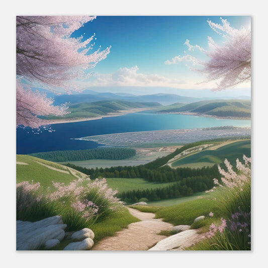 Moderner Forex-Druck - Bergpanorama - Foto-Stil, KI-Kunst - RolConArt, Landschaften,