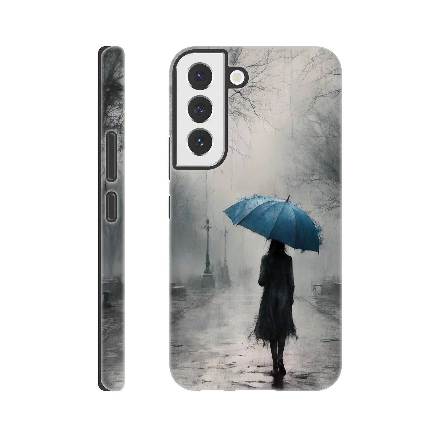 Smartphone-Hülle "Hart" - Frau Im Park - Düsterer Stil, KI-Kunst RolConArt, Malerischer Stil - Porträts, Galaxy-S22