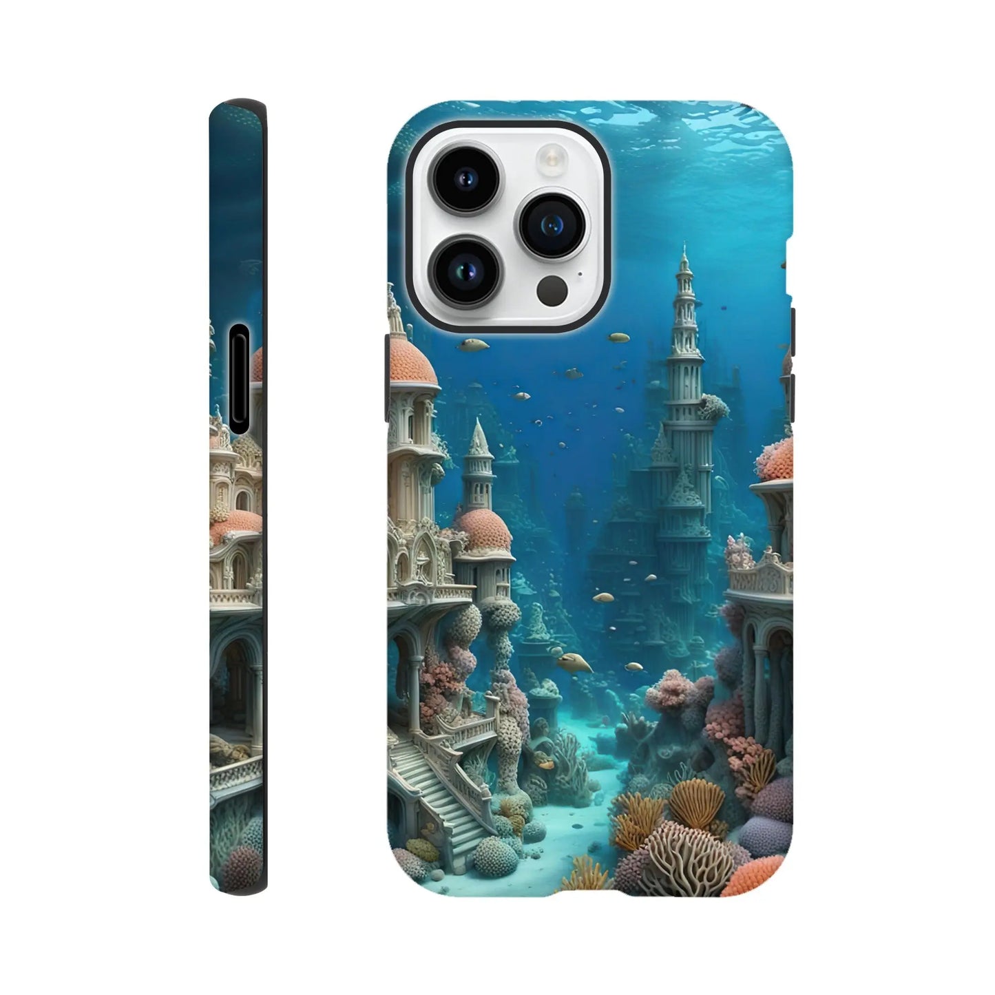 Smartphone-Hülle "Hart" - Unterwasserwelt - Digitaler Stil, KI-Kunst RolConArt, Unterwasserlandschaften, iPhone-14-Pro-Max