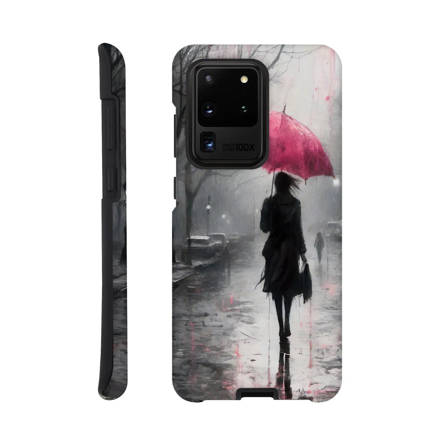 Smartphone-Hülle "Hart" - Frau Im Park - Düsterer Stil, KI-Kunst RolConArt, Malerischer Stil - Porträts, Galaxy-S20-Ultra