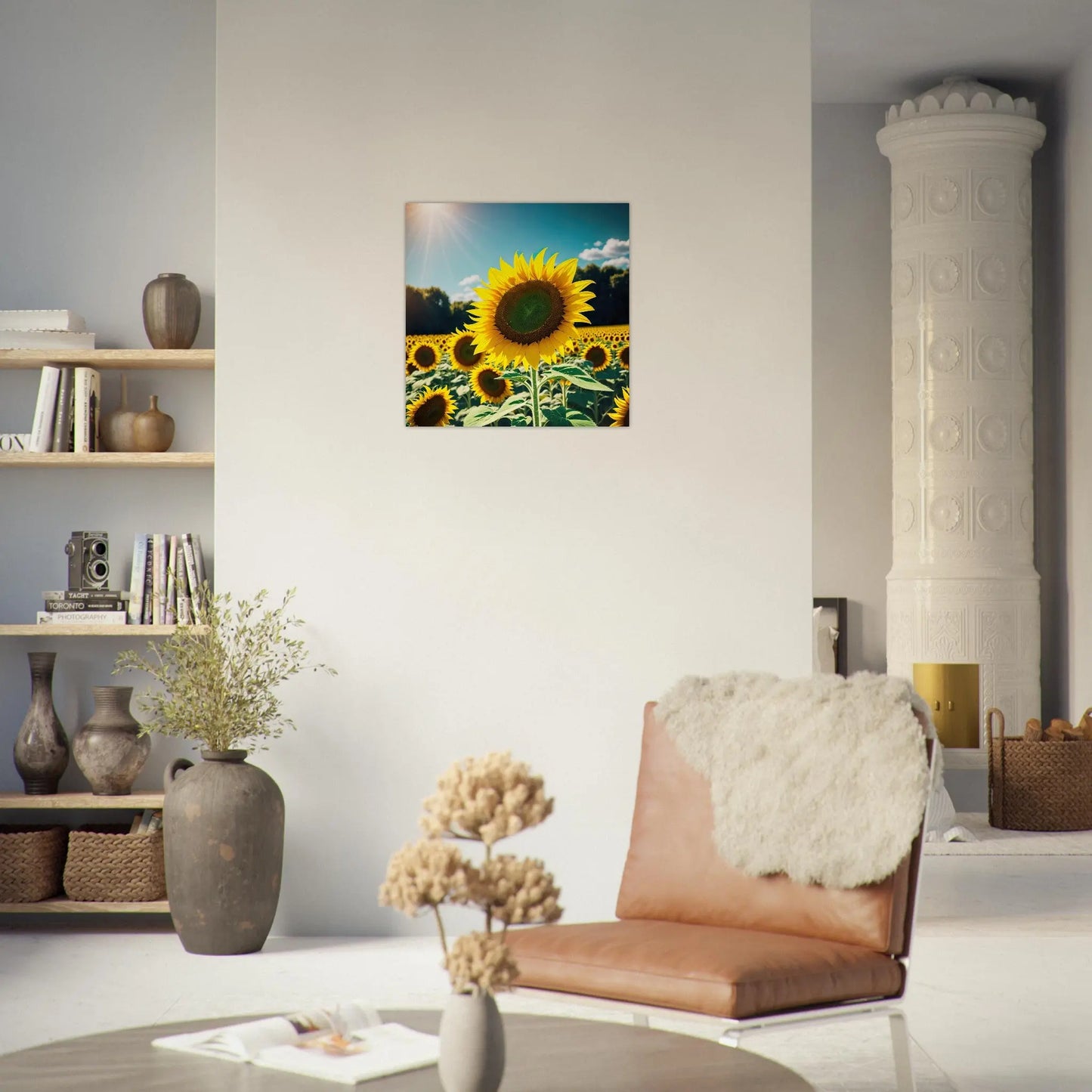 Aluminiumdruck - Sonnenblumen - Foto Stil, KI-Kunst - RolConArt, Pflanzen,
