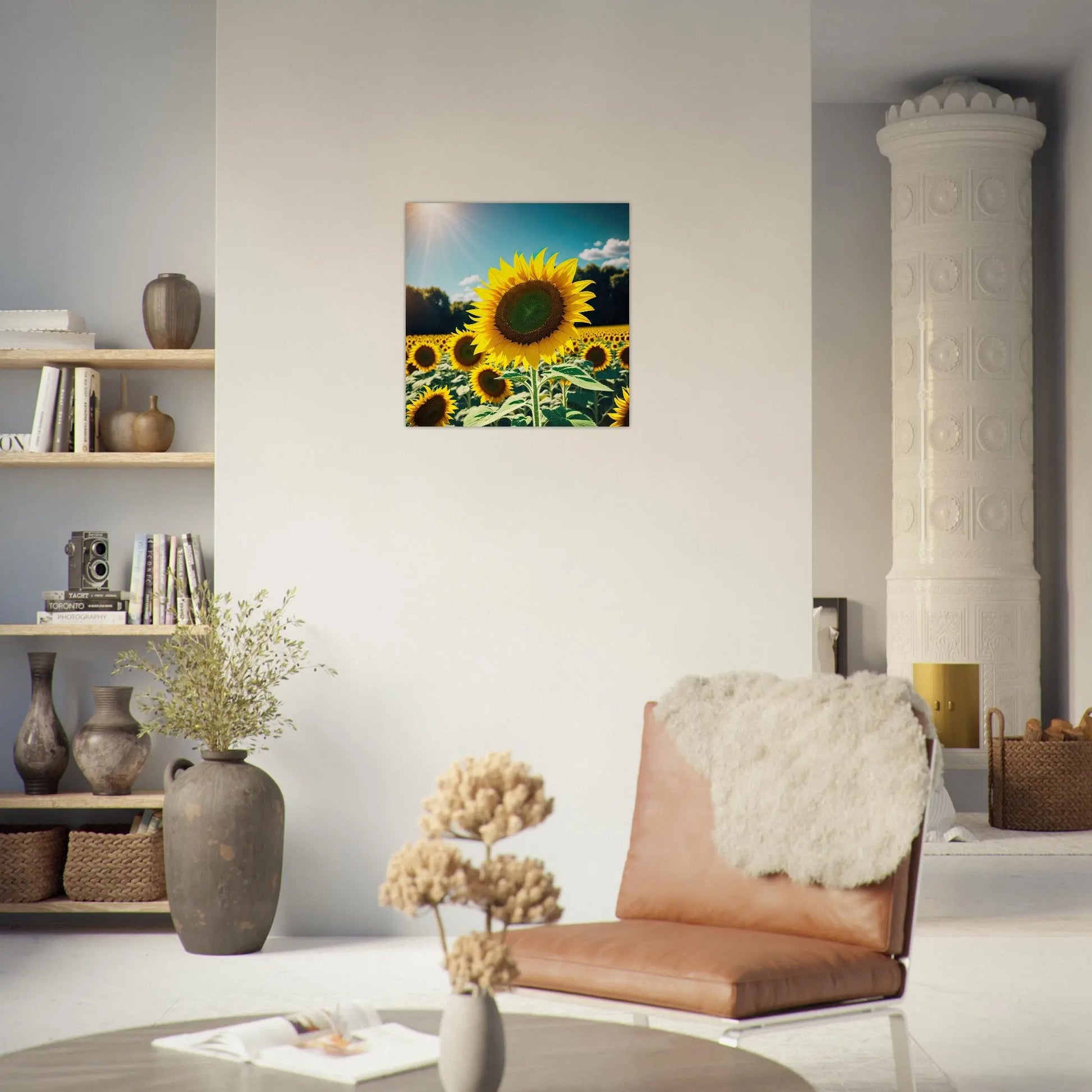 Aluminiumdruck - Sonnenblumen - Foto Stil, KI-Kunst - RolConArt, Pflanzen,