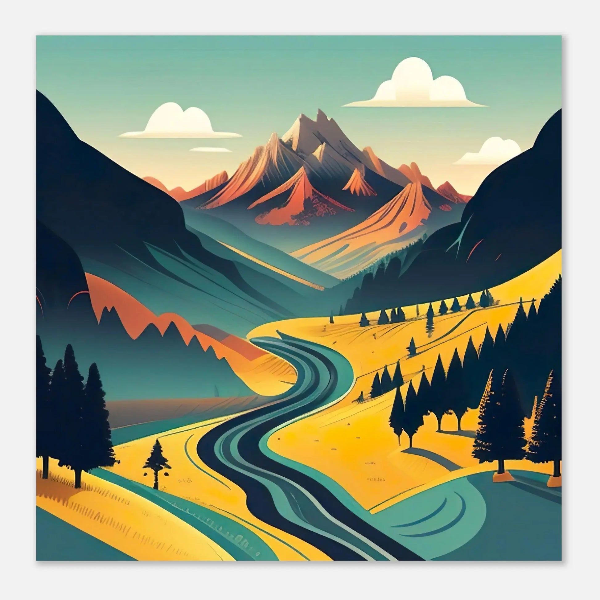 Moderner Forex-Druck - Landschaft - Digitaler Stil, KI-Kunst - RolConArt, Landschaften,