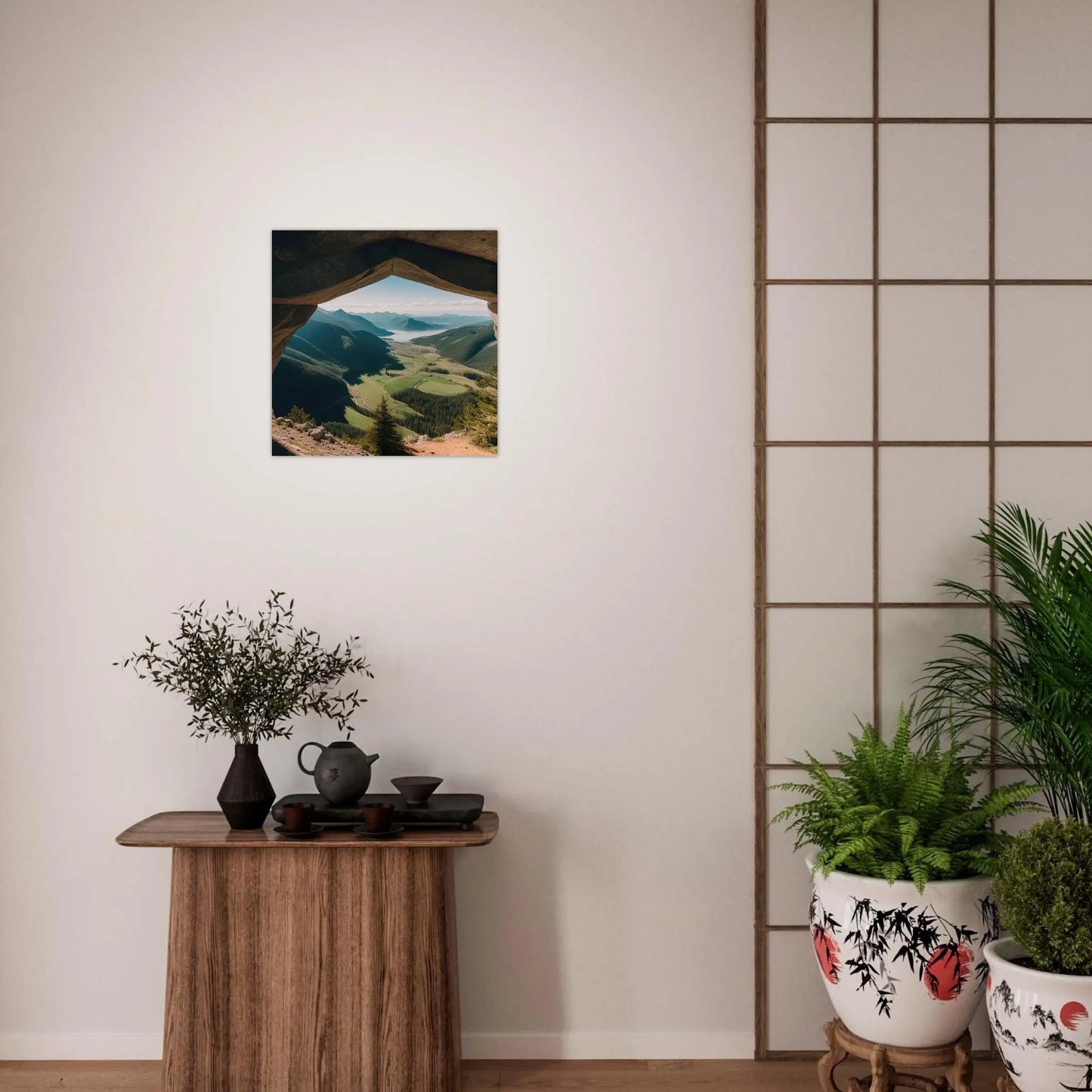 Moderner Forex-Druck - Bergpanorama - Foto-Stil, KI-Kunst - RolConArt, Landschaften,