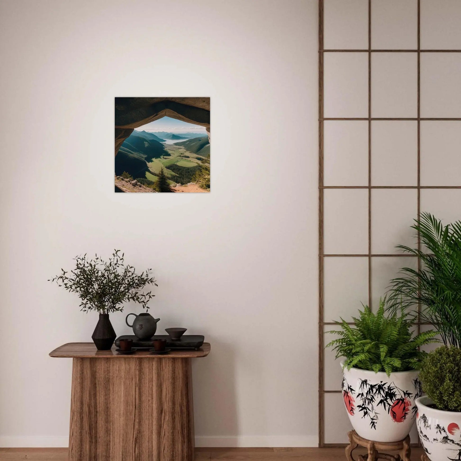 Moderner Forex-Druck - Bergpanorama - Foto-Stil, KI-Kunst - RolConArt, Landschaften,