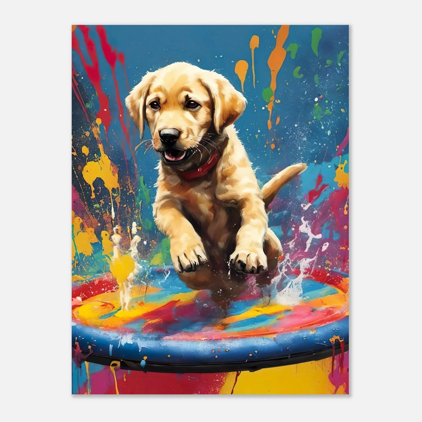 Aluminiumdruck - Labrador Retriever - Splash Art Stil, KI-Kunst RolConArt