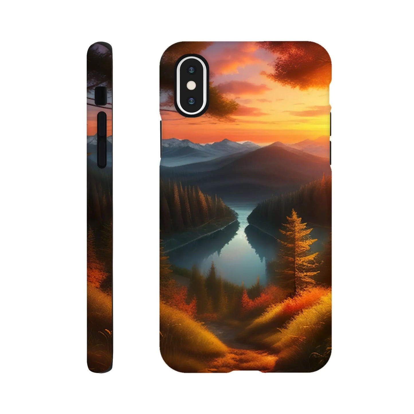 Smartphone-Hülle "Hart" - Bergpanorama - Digitaler Stil, KI-Kunst RolConArt, Landschaften, iPhone-X